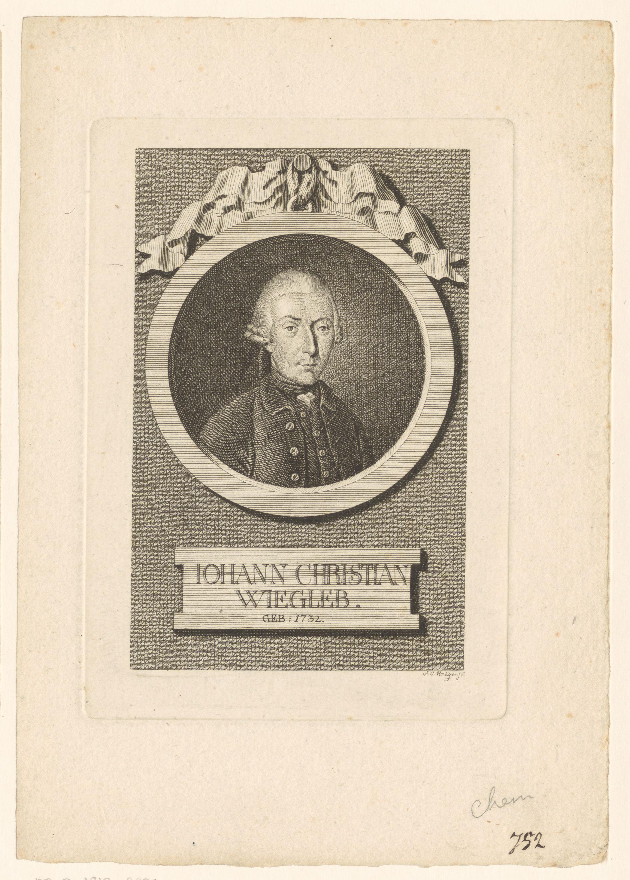 Portret van Johann Christian Wiegleb