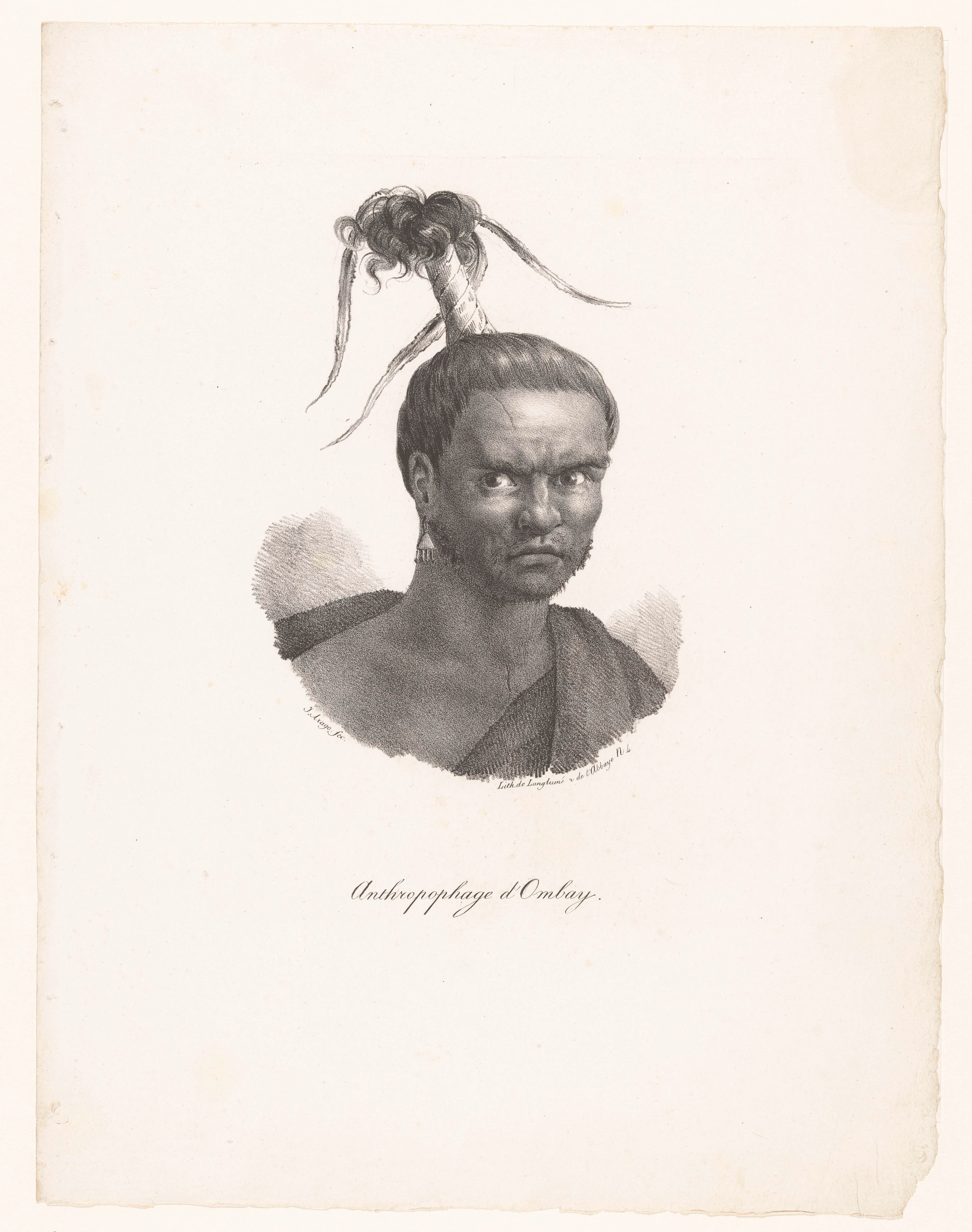 Portret van een inwoner van Ombay in Indonesië