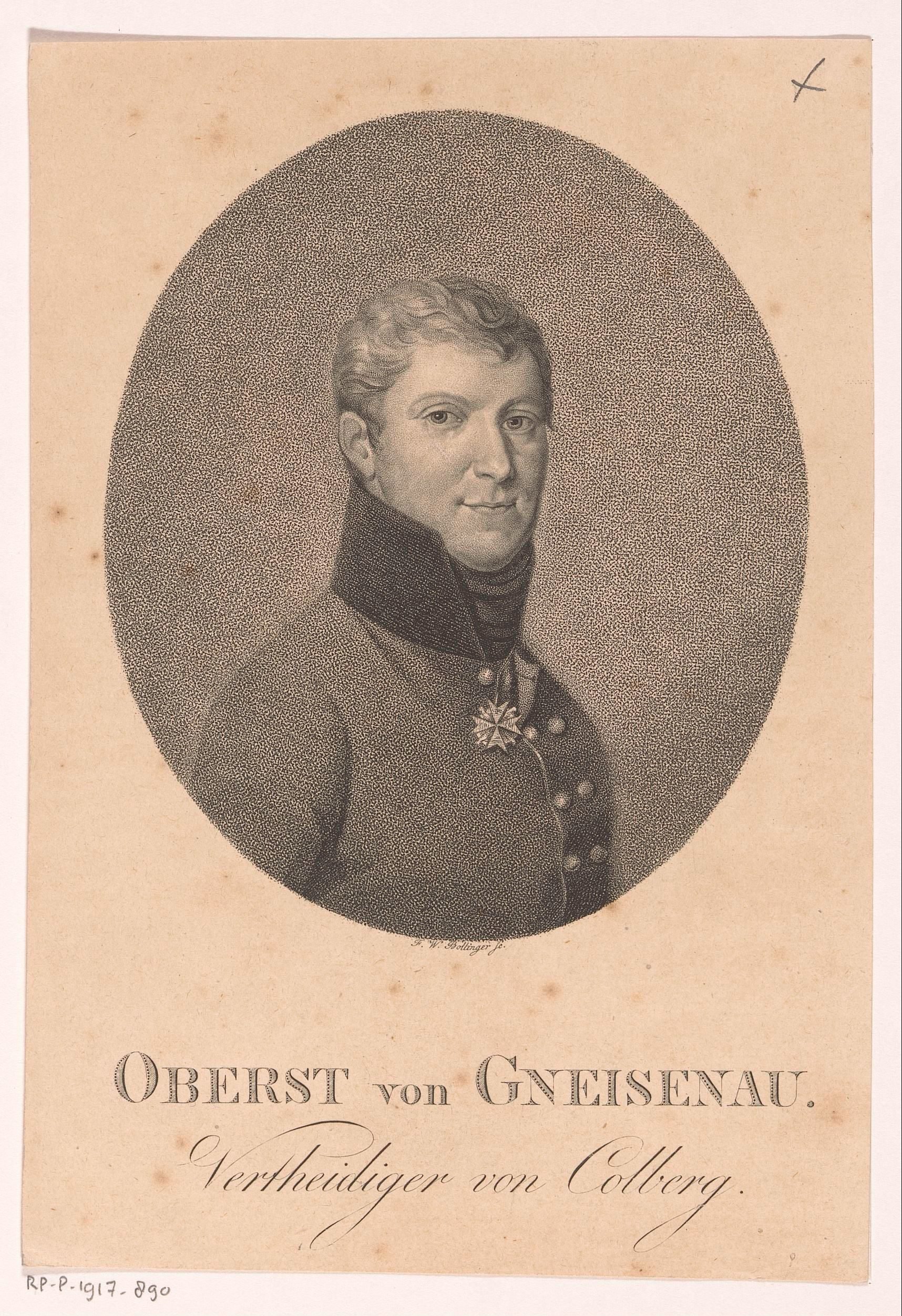 Portret van August Wilhelm Antonius Neidhardt von Gneisenau