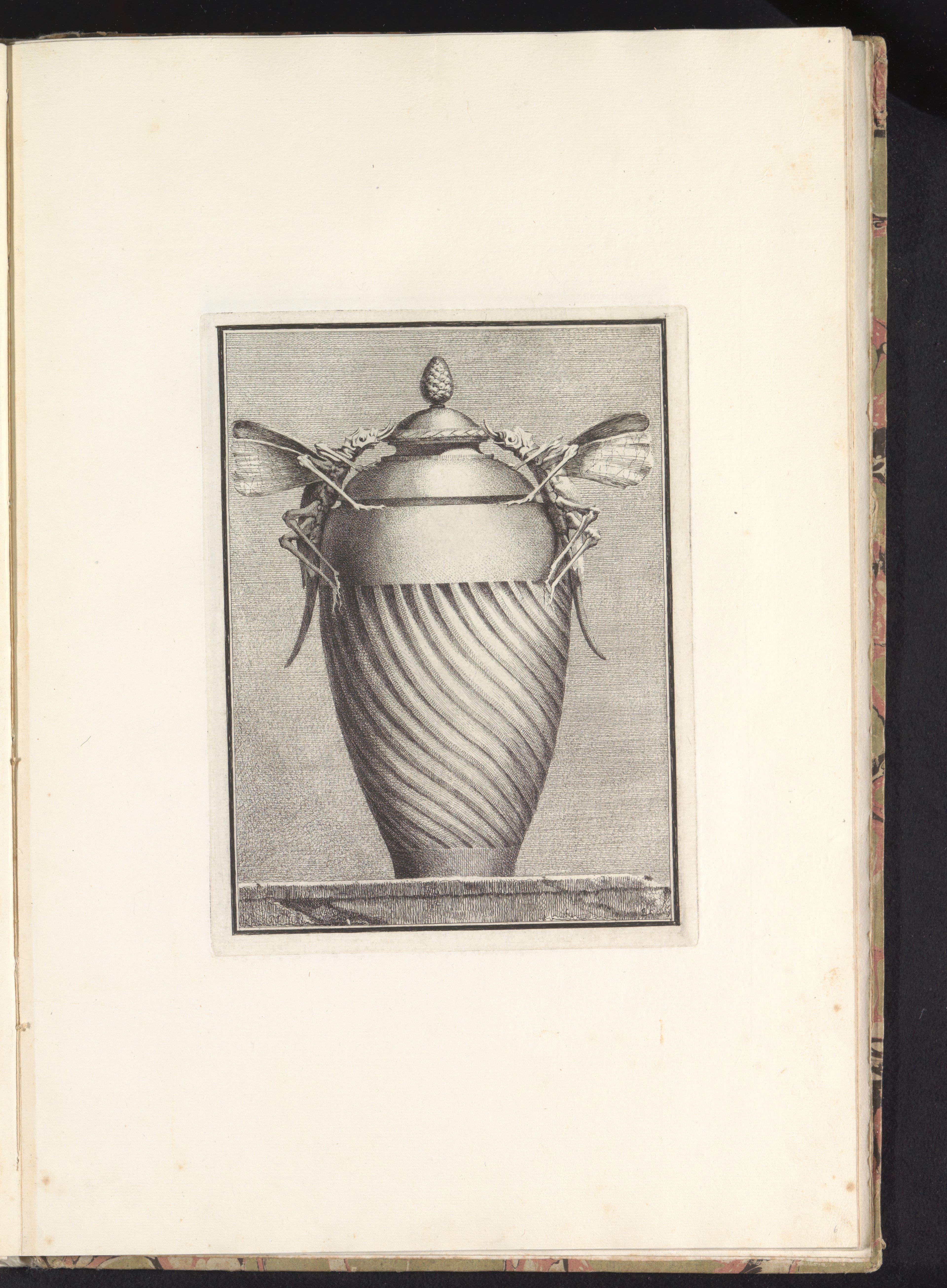 Pot met deksel met insecten als ornament