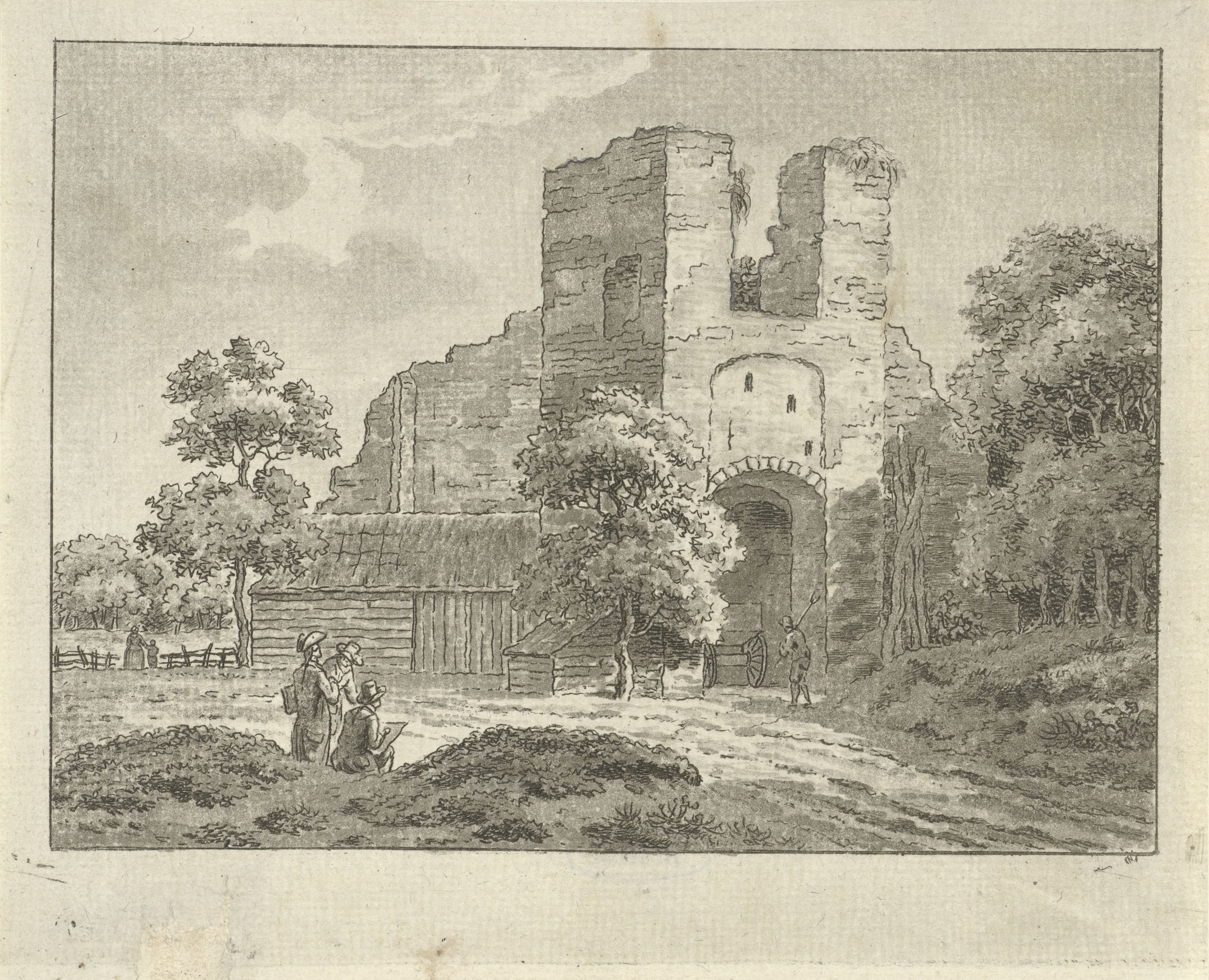 Gezicht op de ruïne van het kasteel Brederode