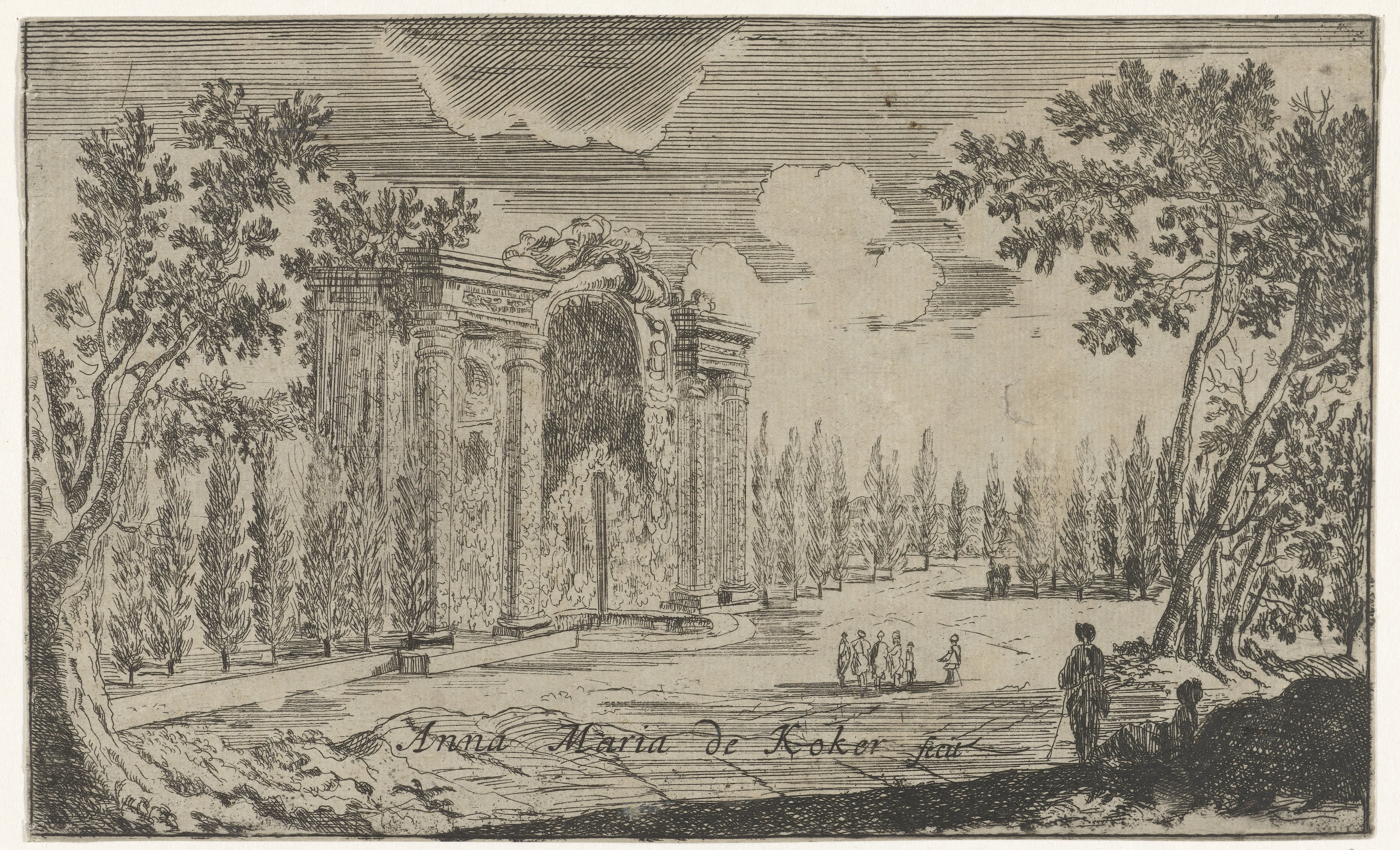 Parkgezicht met fontein