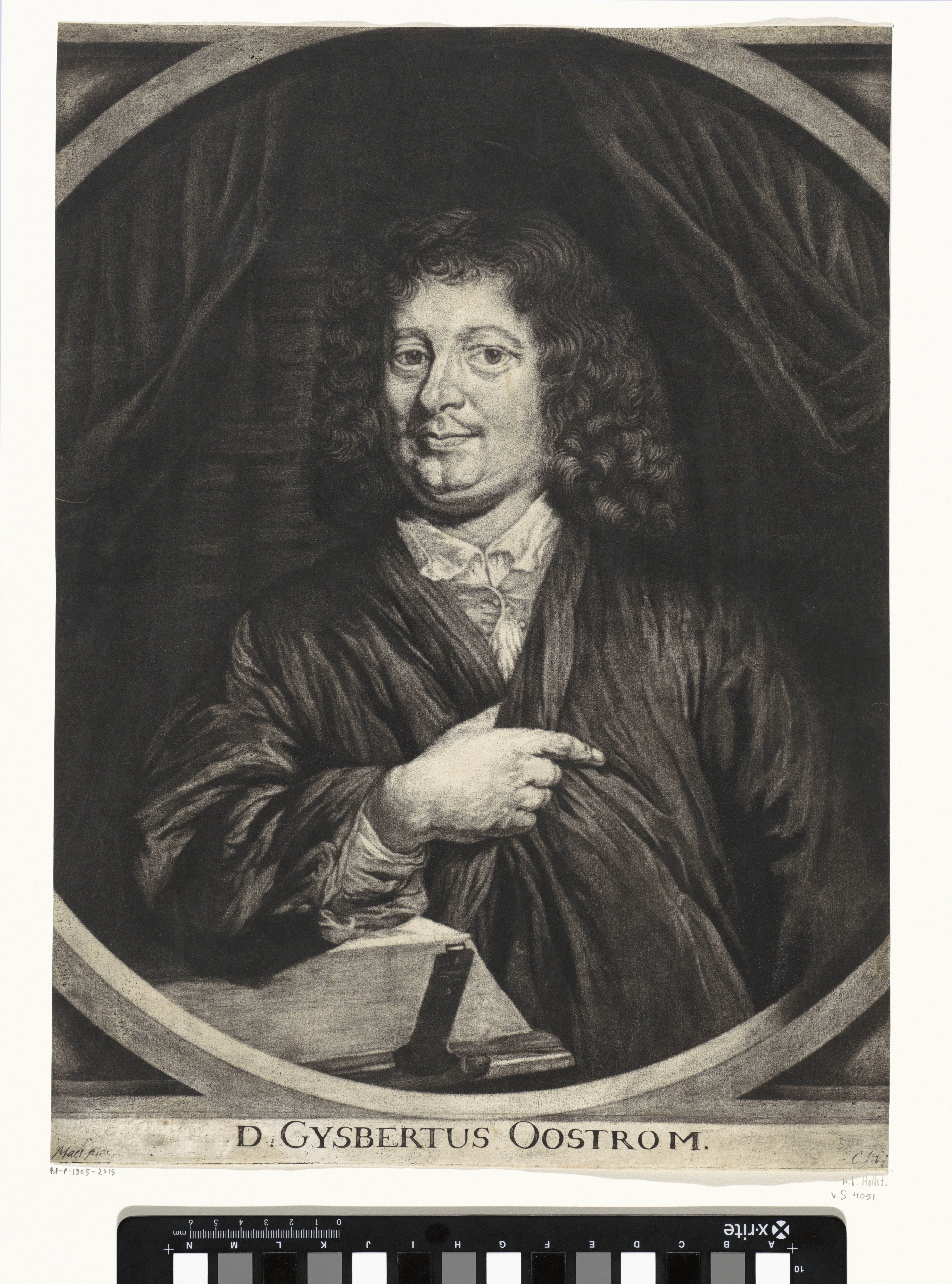Portret van de predikant Gysbertus Oostrom