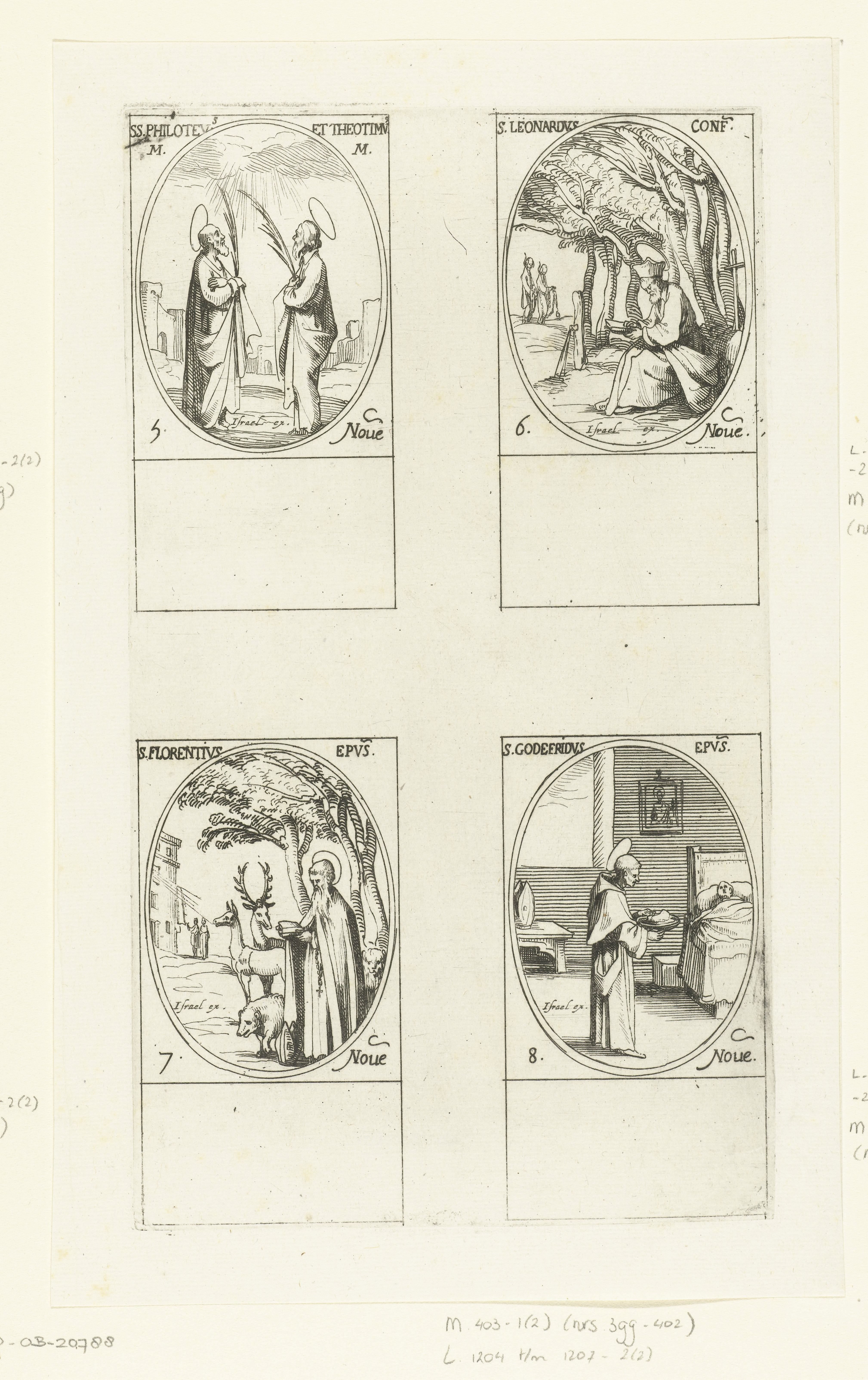 Heilige Philotheus en Heilige Theotimus, Heilige Leonardus van Noblat, Heilige Florentius van Straatsburg, Heilige Godefridus van Amiens (5-8 november)