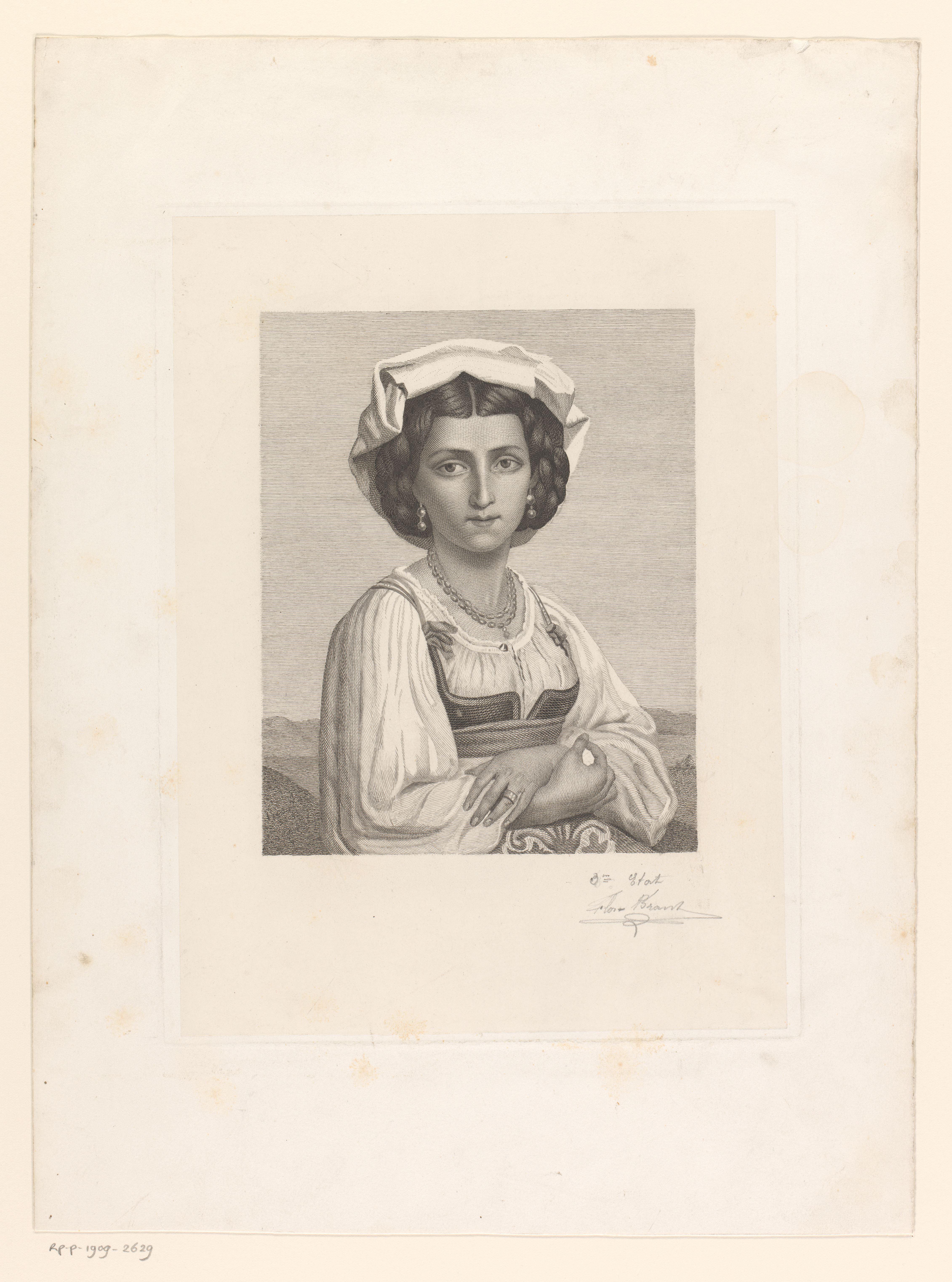 Portret van een onbekende Italiaanse vrouw