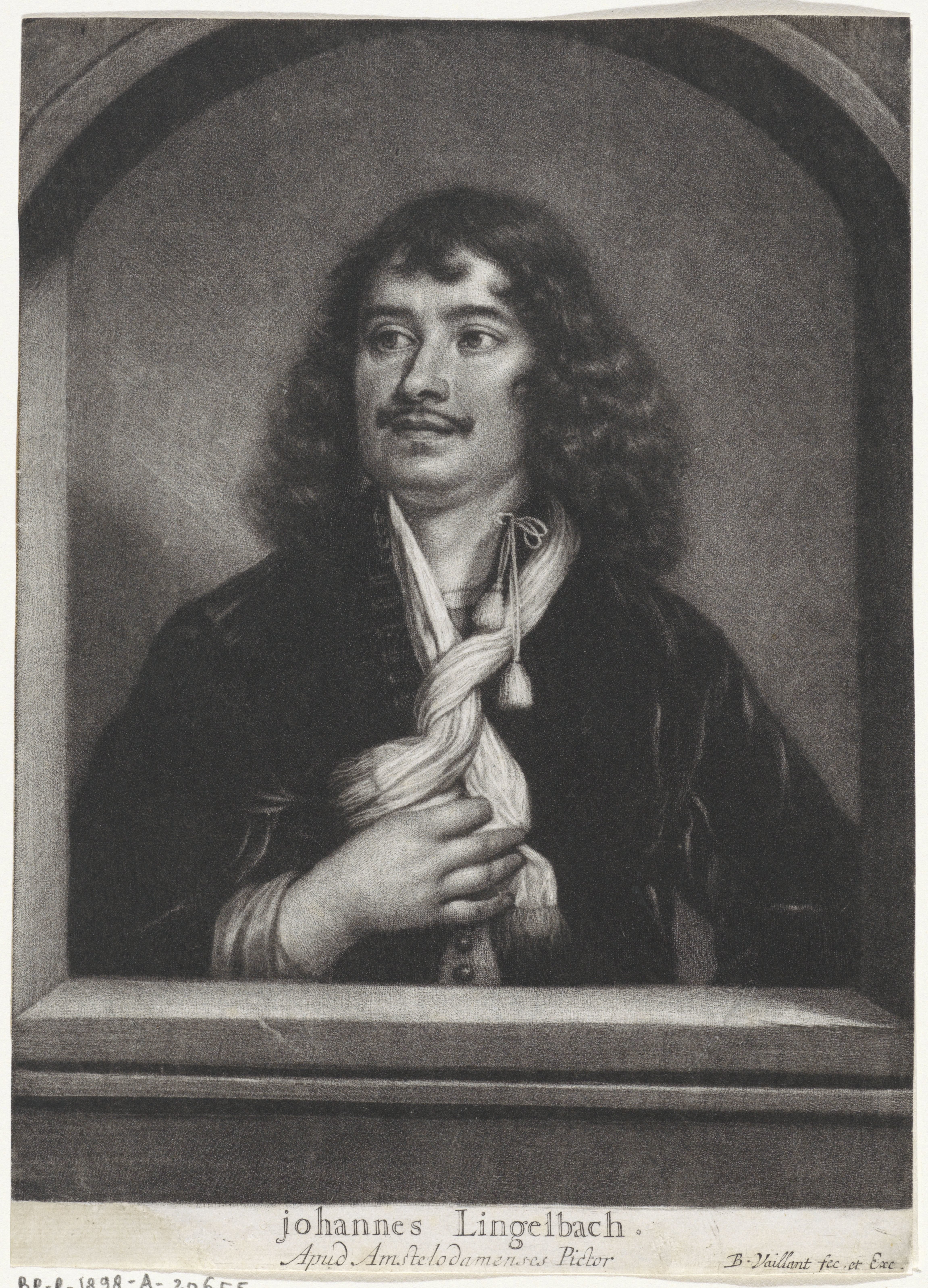 Portret van de schilder Johannes Lingelbach
