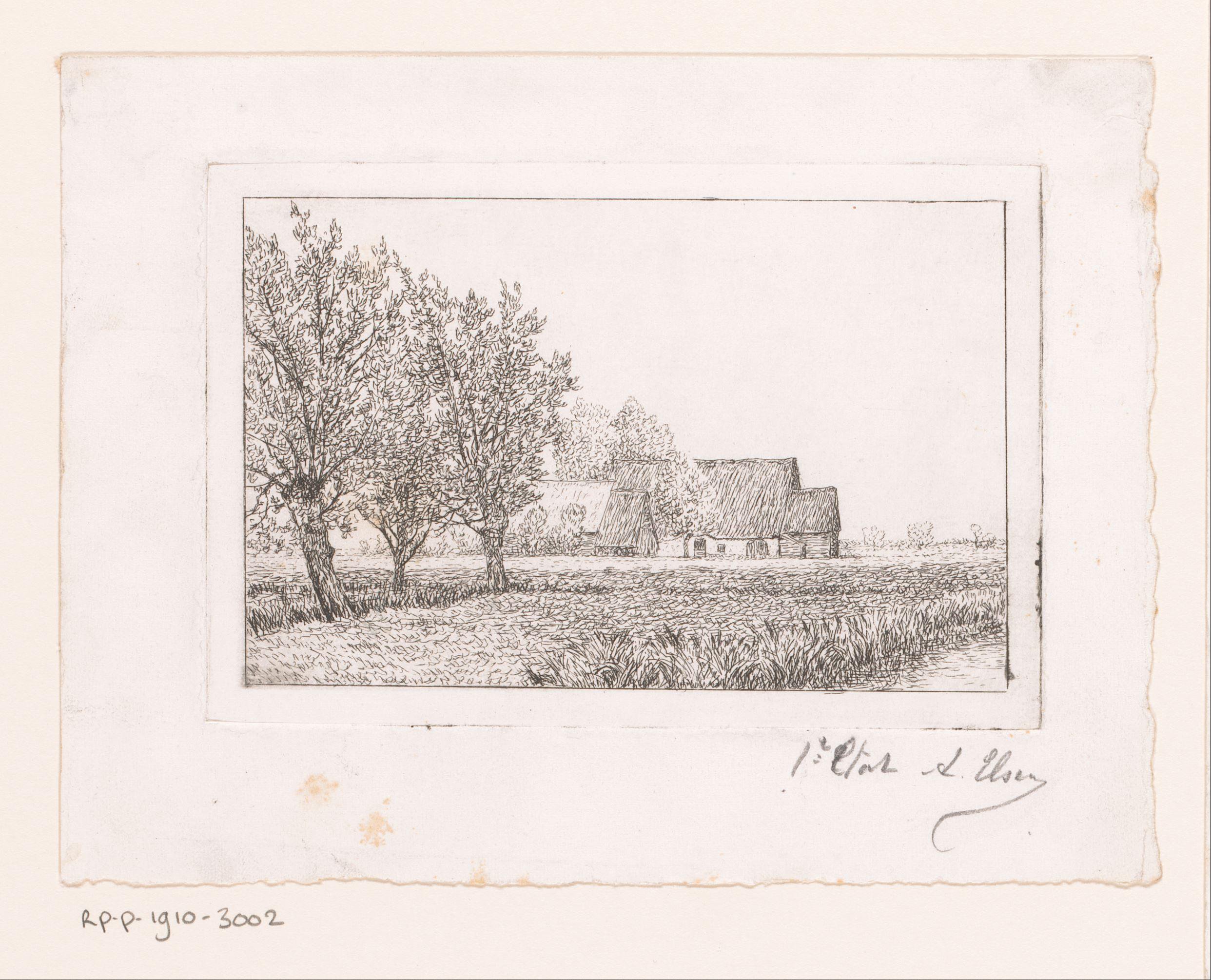Landschap met boerenwoning
