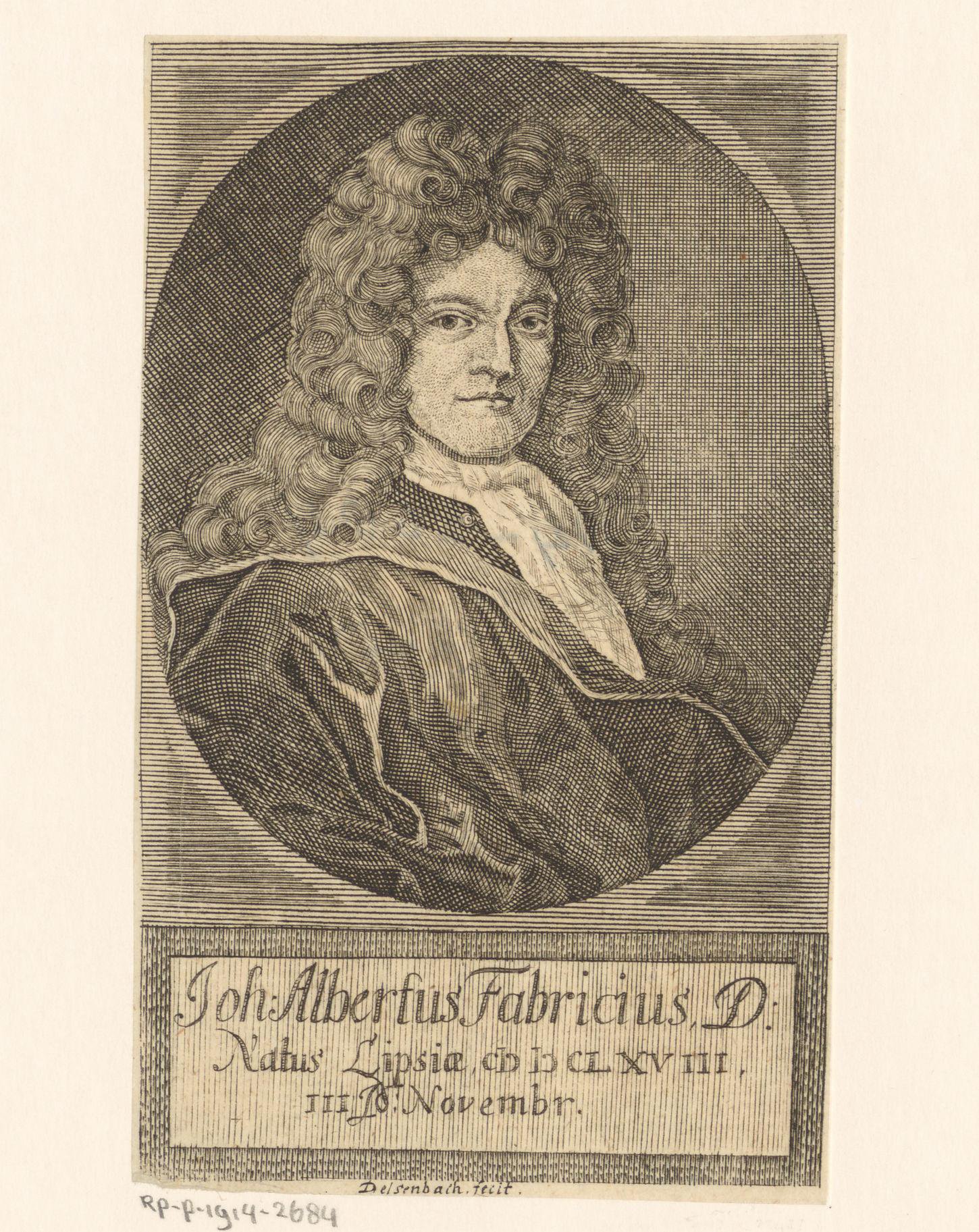 Portret van Johann Albert Fabricius