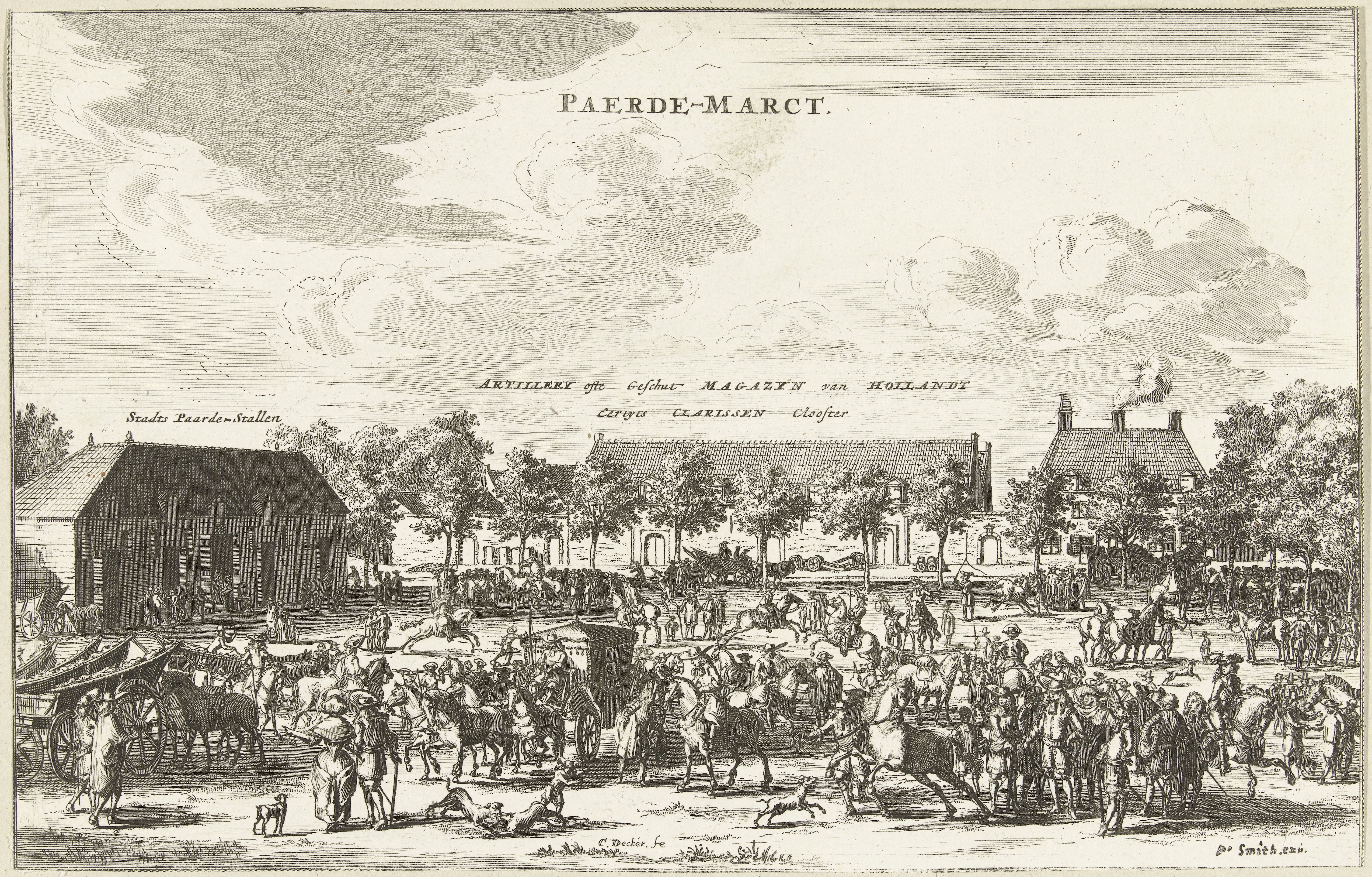 Gezicht op de Paardenmarkt te Delft