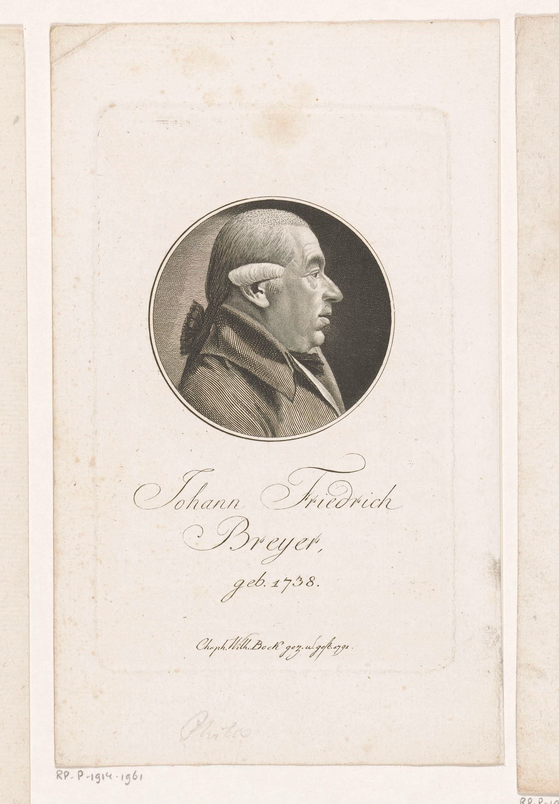 Portret van Johann Friedrich Breyer