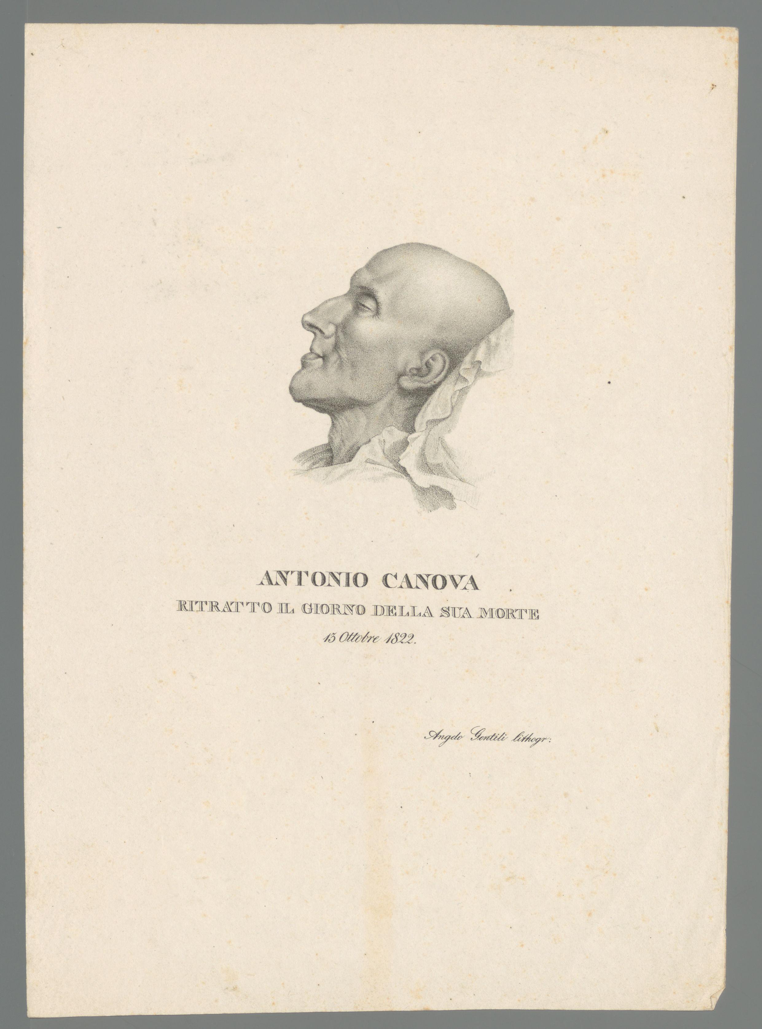 Portret van Antonio Canova op zijn doodsbed