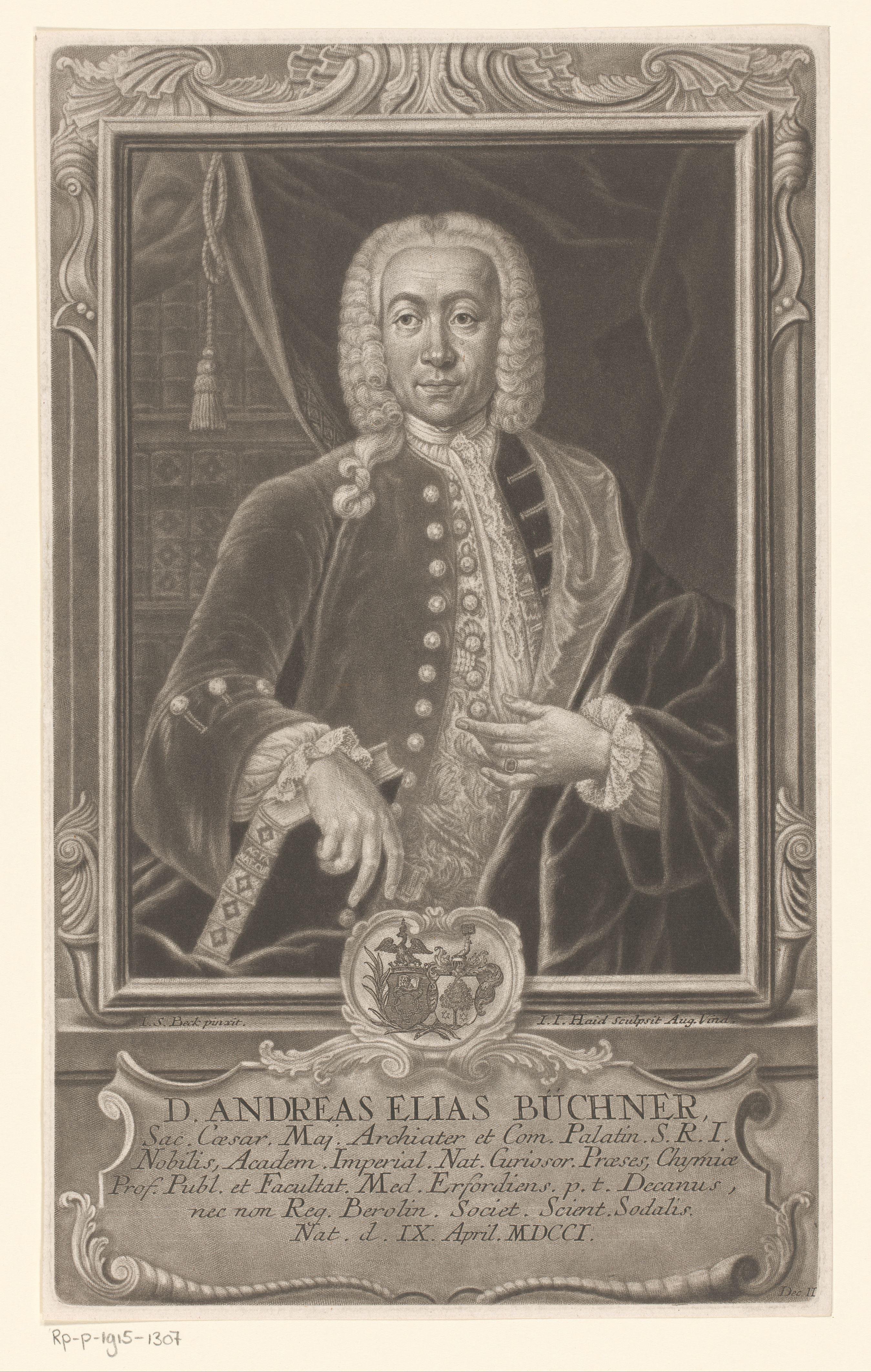 Portret van Andreas Elias Büchner