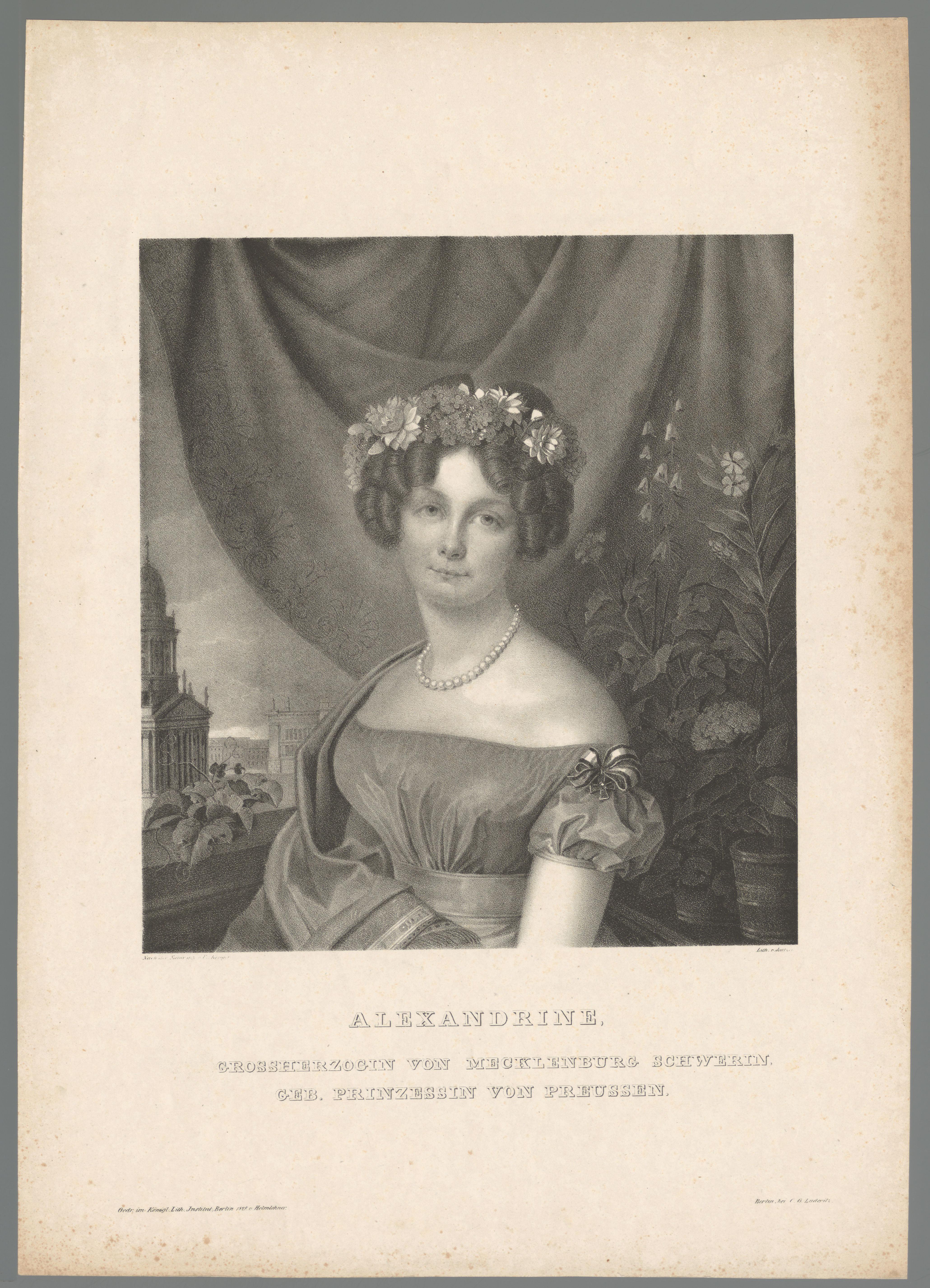 Portret van Alexandrine van Pruisen