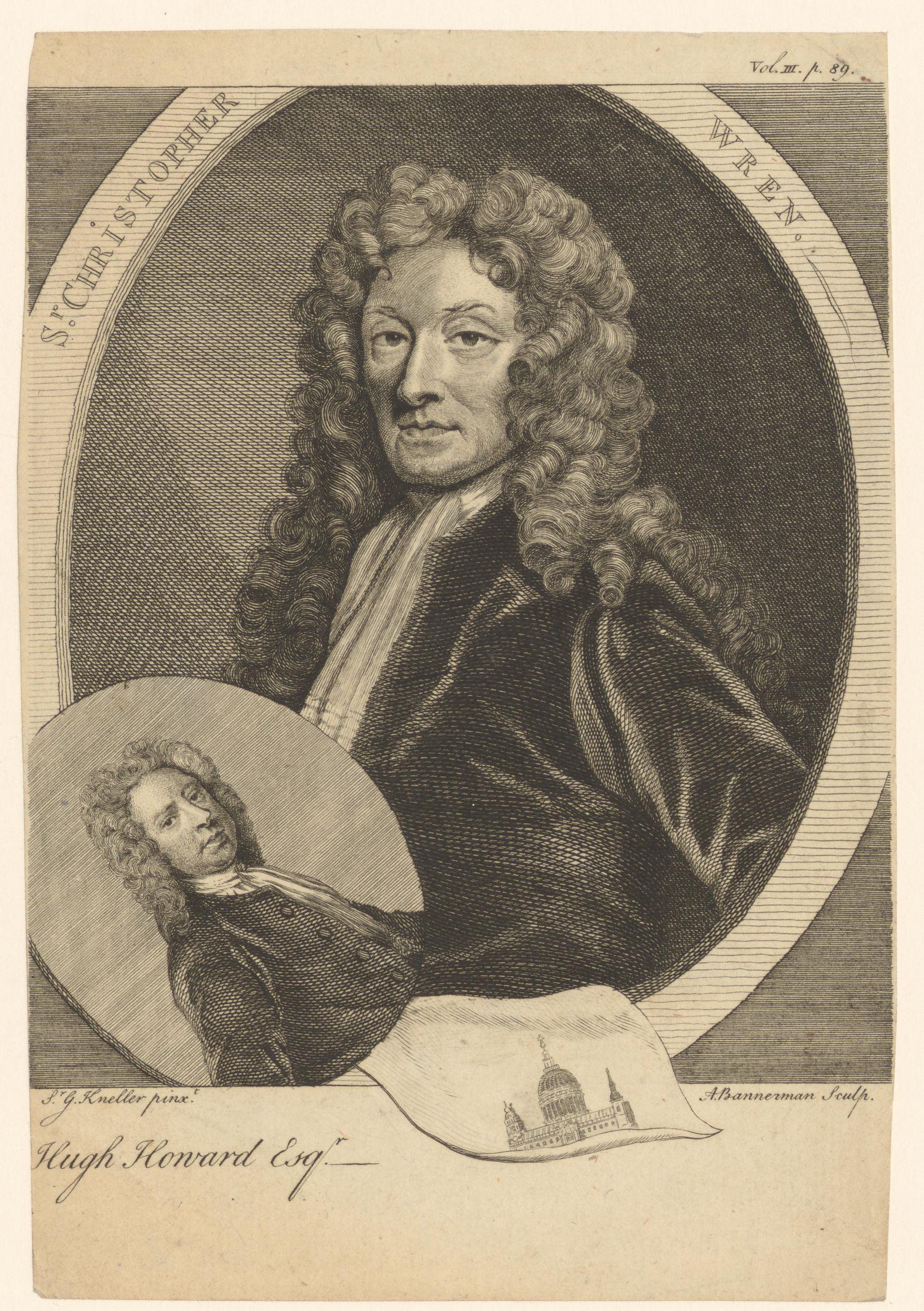 Portret van Christopher Wren en Hugh Howard