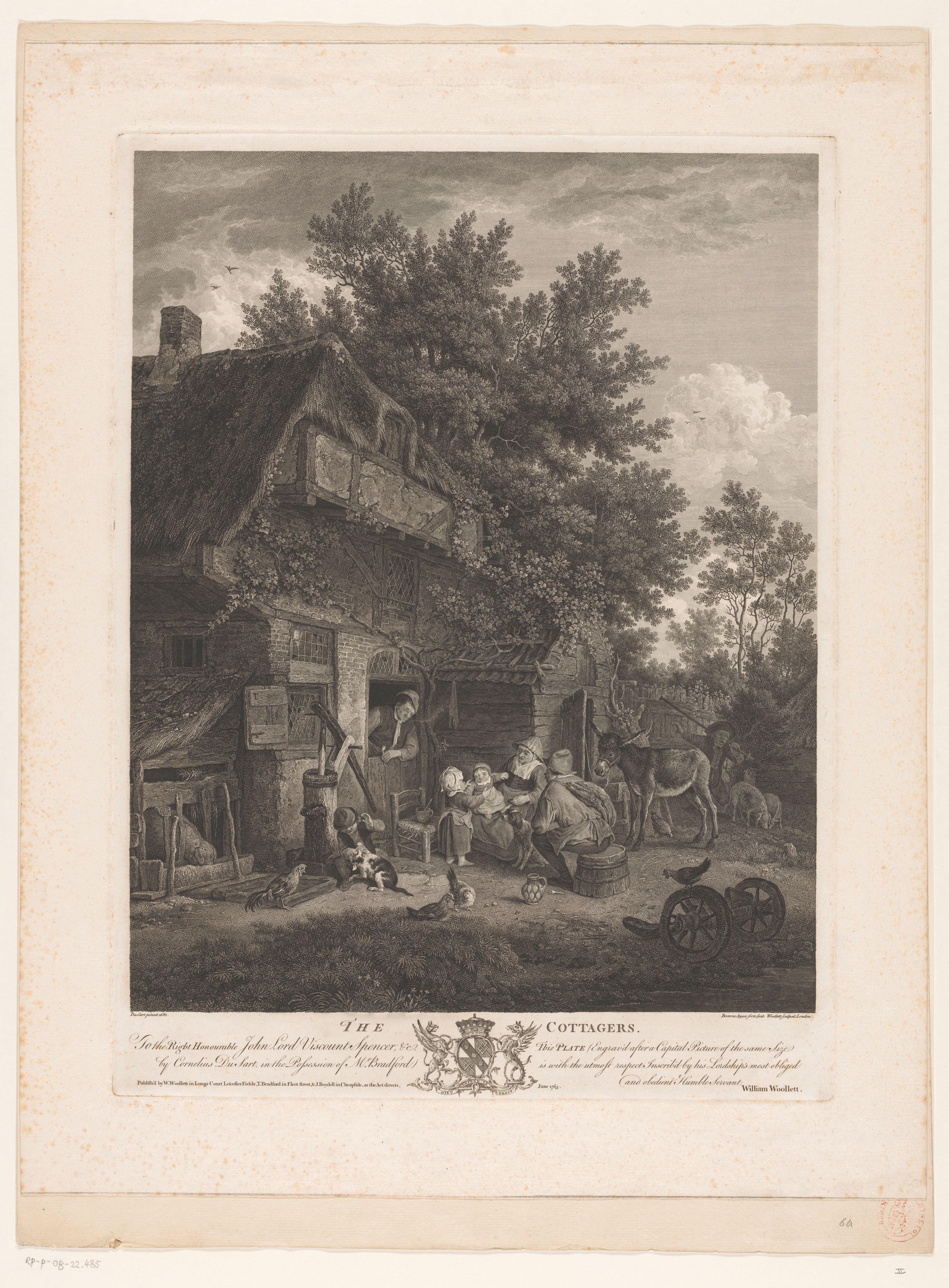 Familie bij een boerderij
