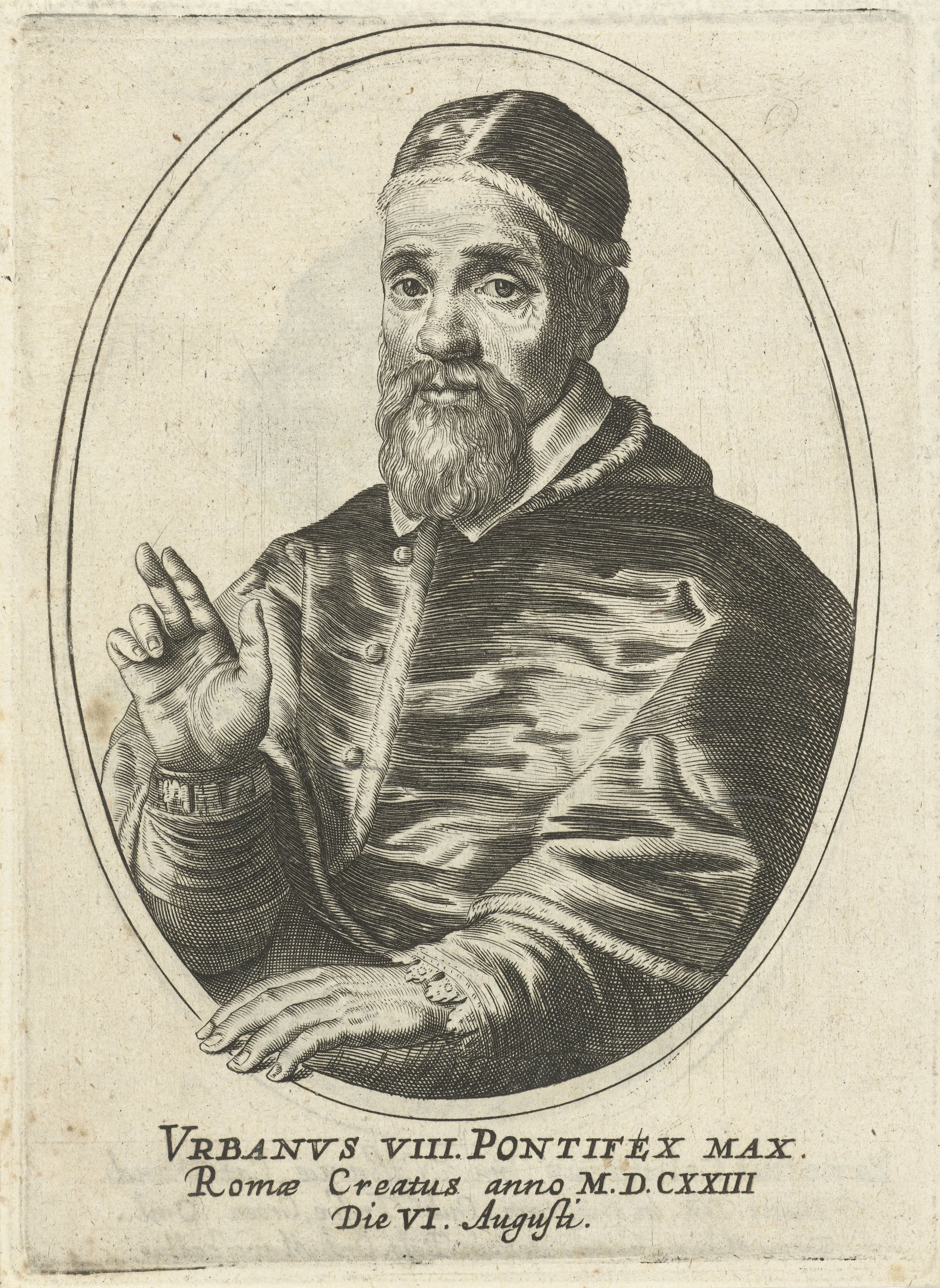 Portret van paus Urbanus VIII in ovaal