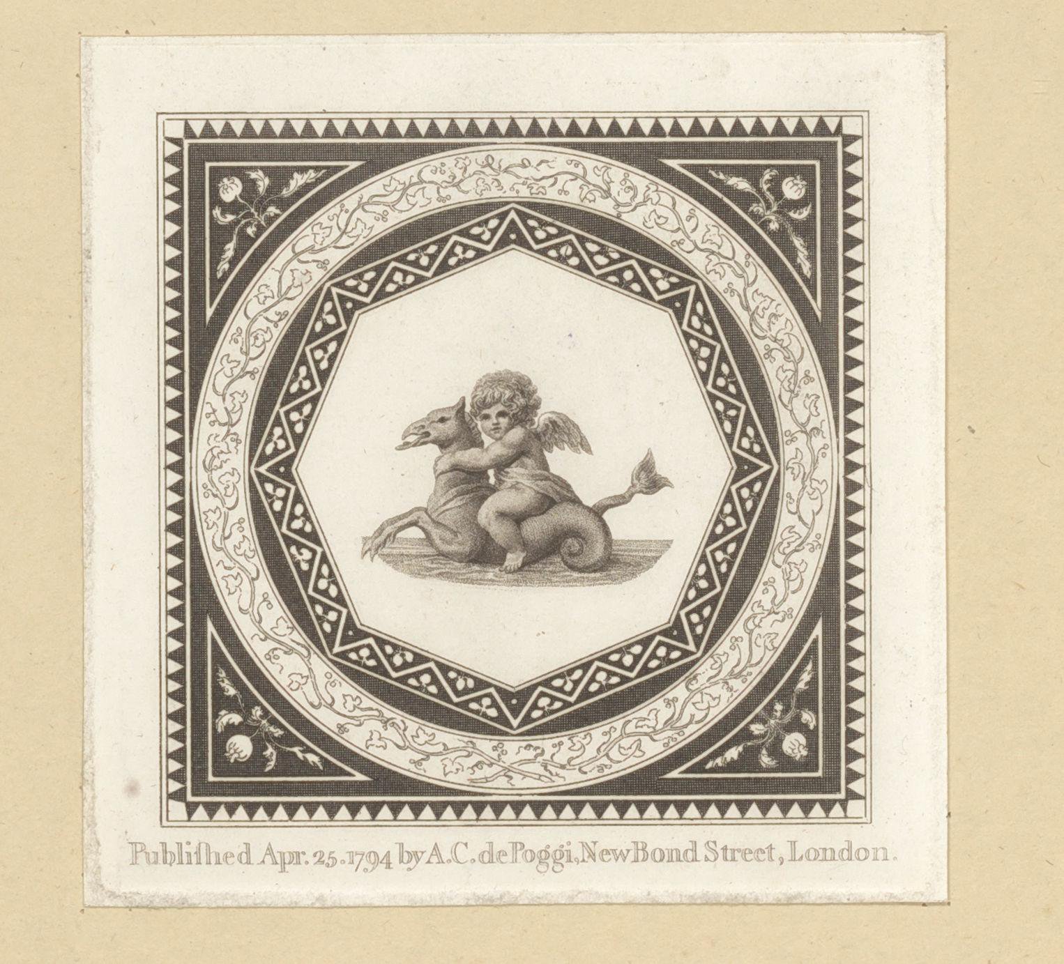 Putto op een hippocampus
