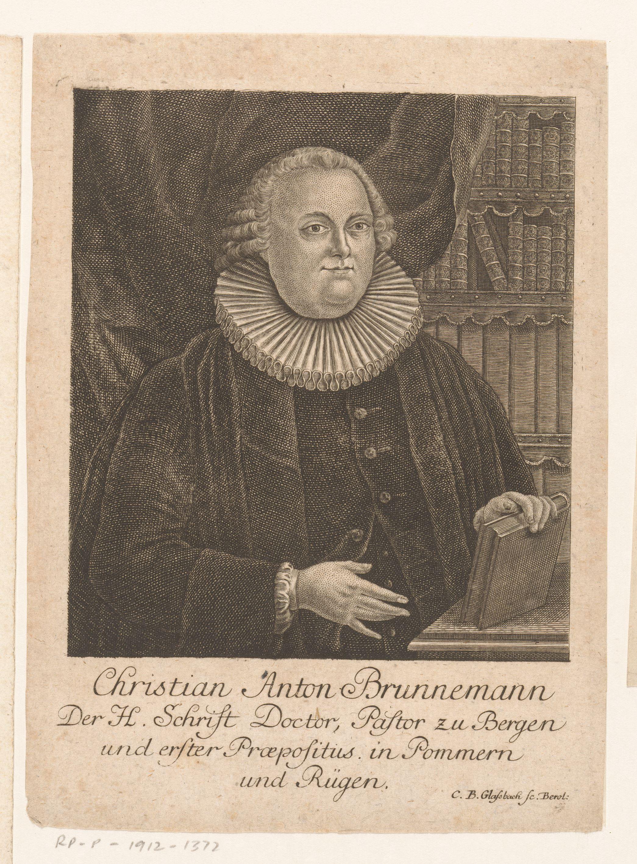 Portret van Christian Anton Brunnemann