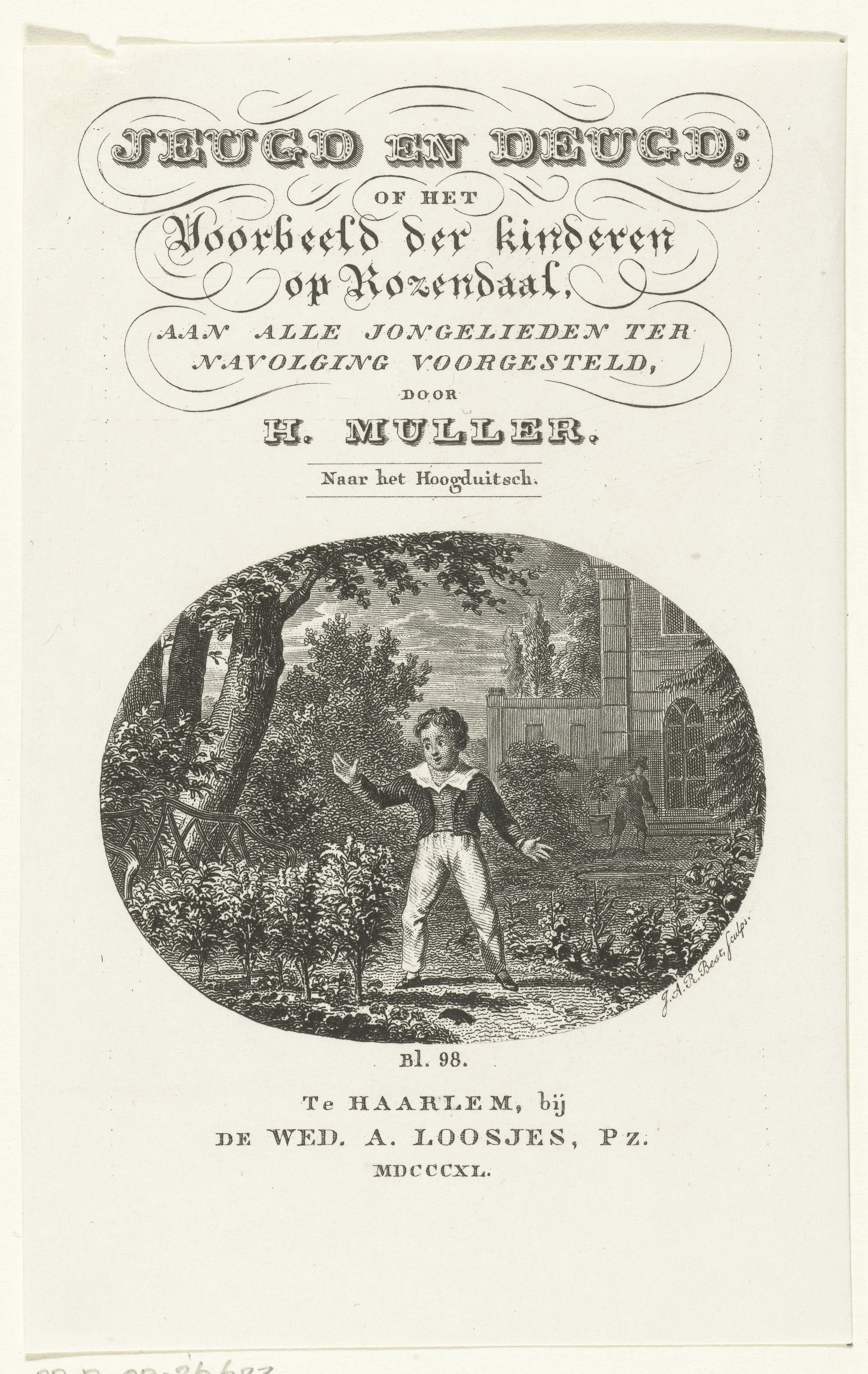 Jongen in tuin van kasteel