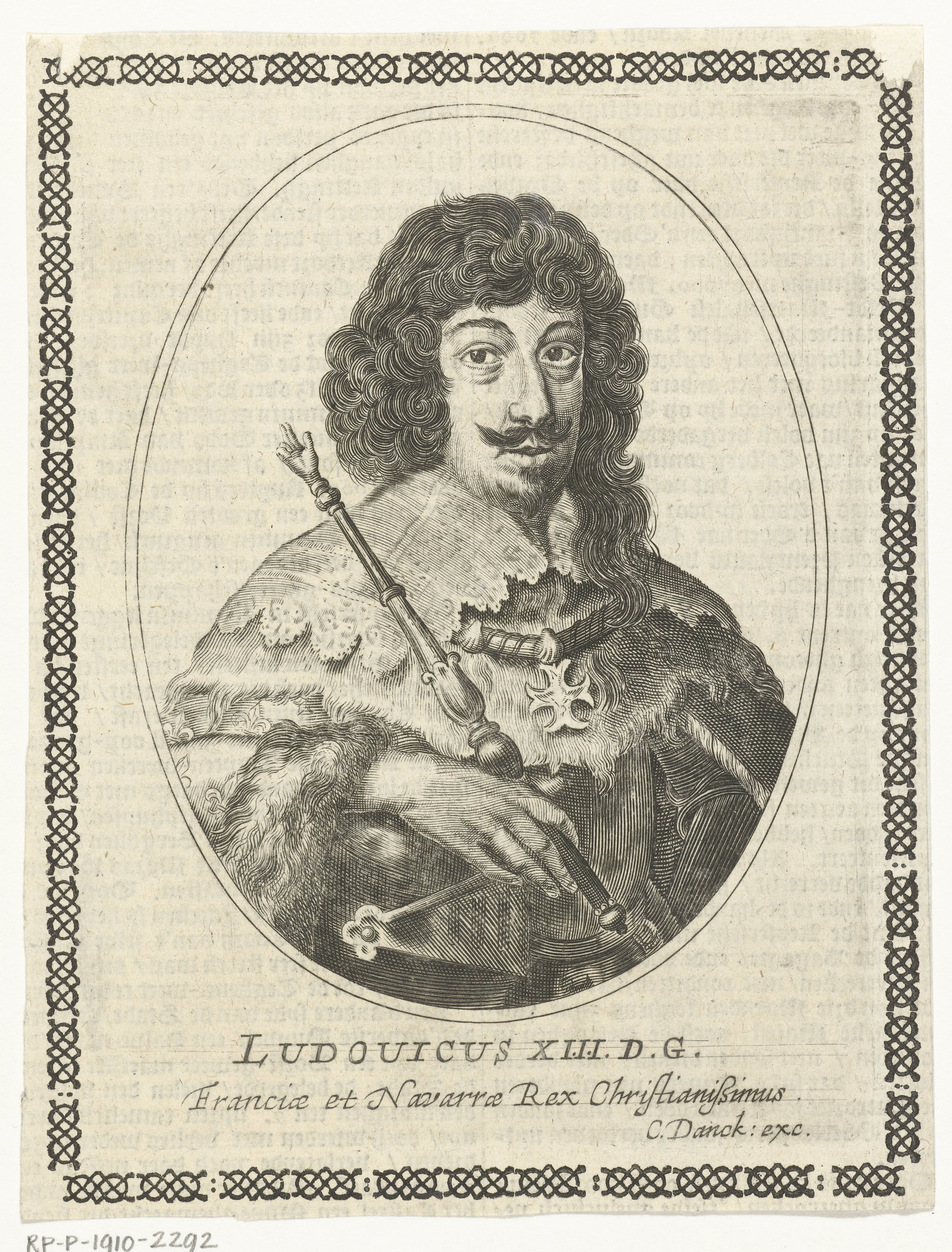 Portret van Lodewijk XIII, koning van Frankrijk in ovaal