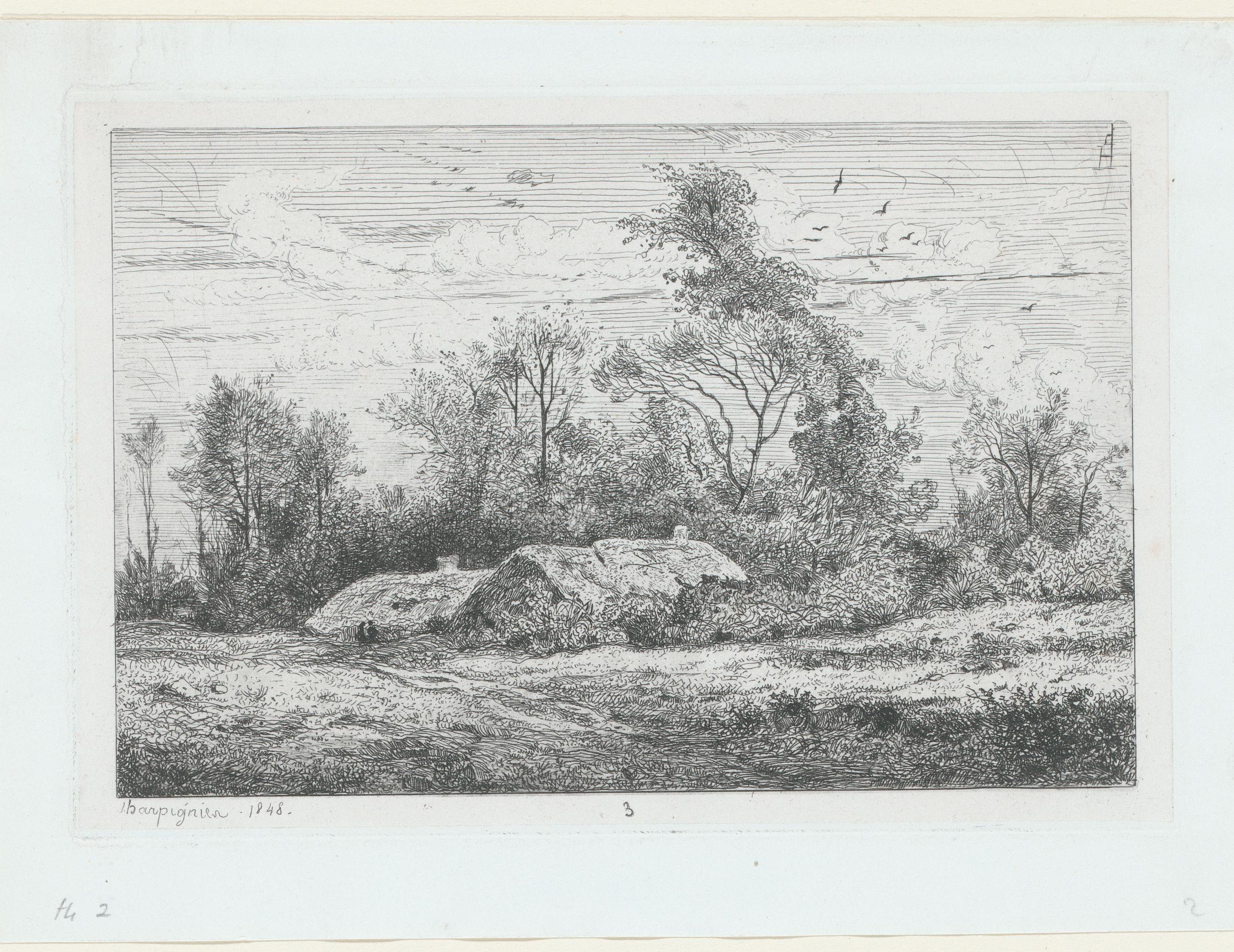 Landschap met boerenwoningen