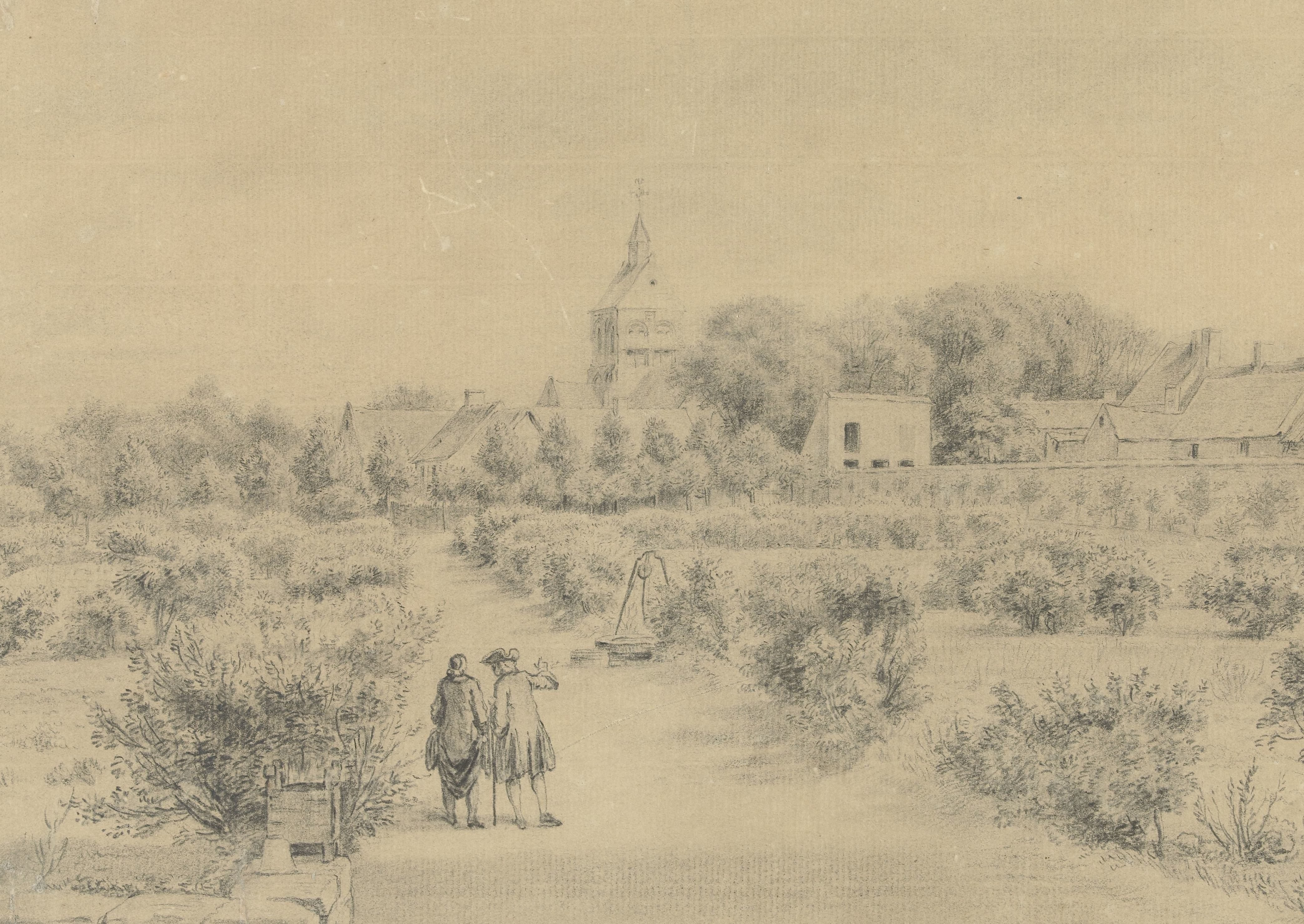 Gezicht op het dorp Marigny