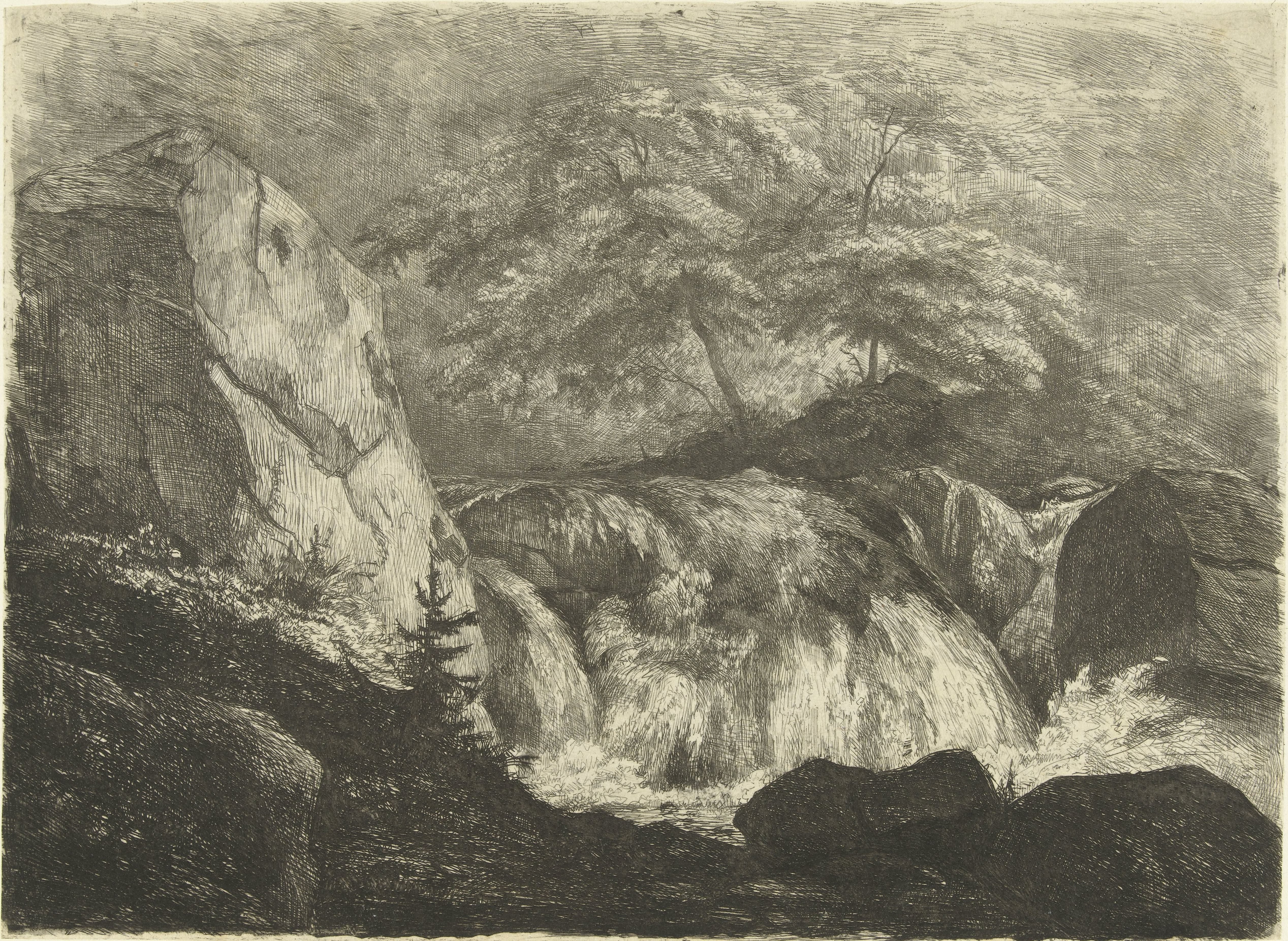 Rotslandschap met waterval