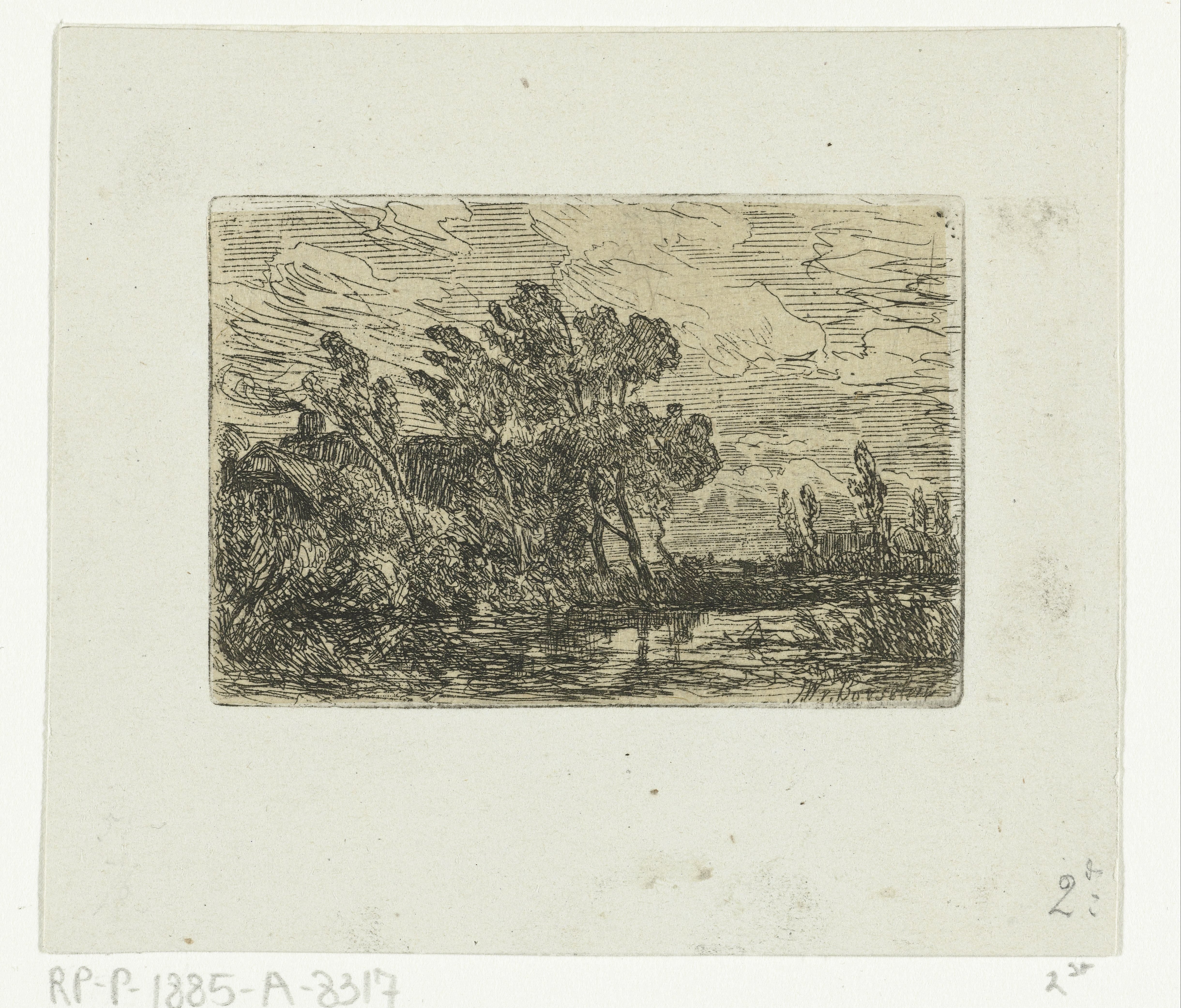 Landschap met boerderij