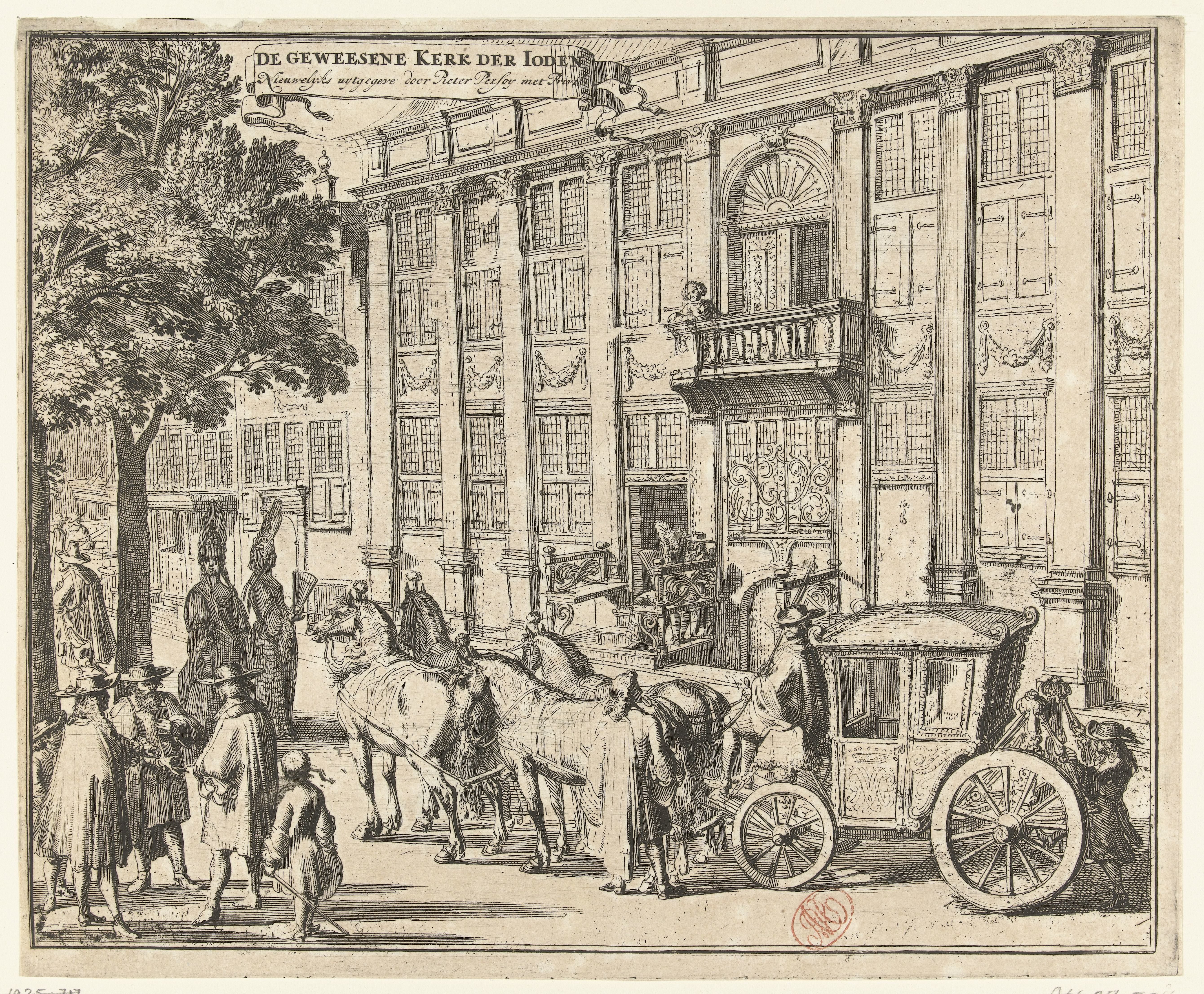 Gezicht op de voormalige Portugese Synagoge aan de Houtgracht te Amsterdam