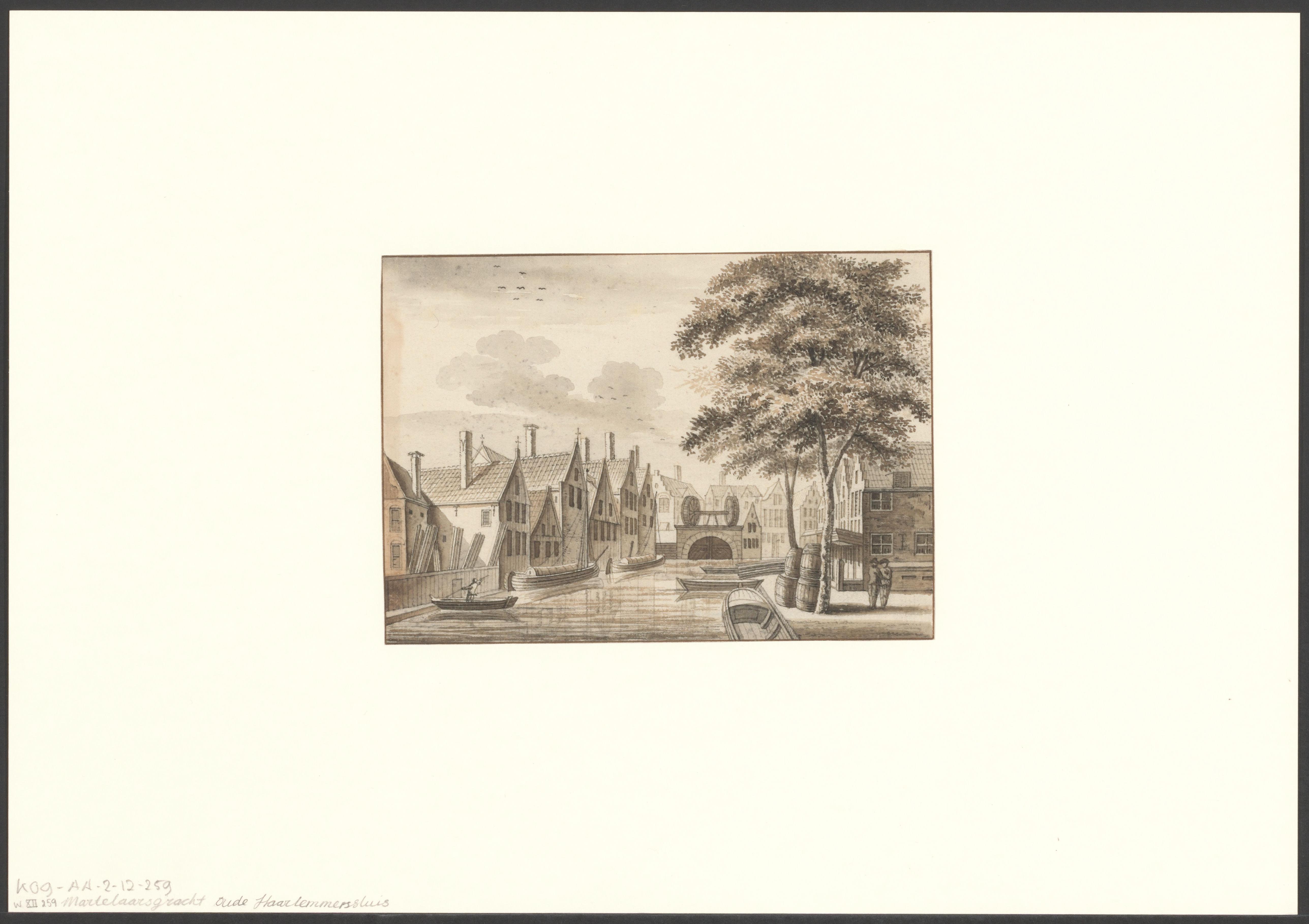 Gezicht op de Martelaarsgracht en de Oude Haarlemmersluis