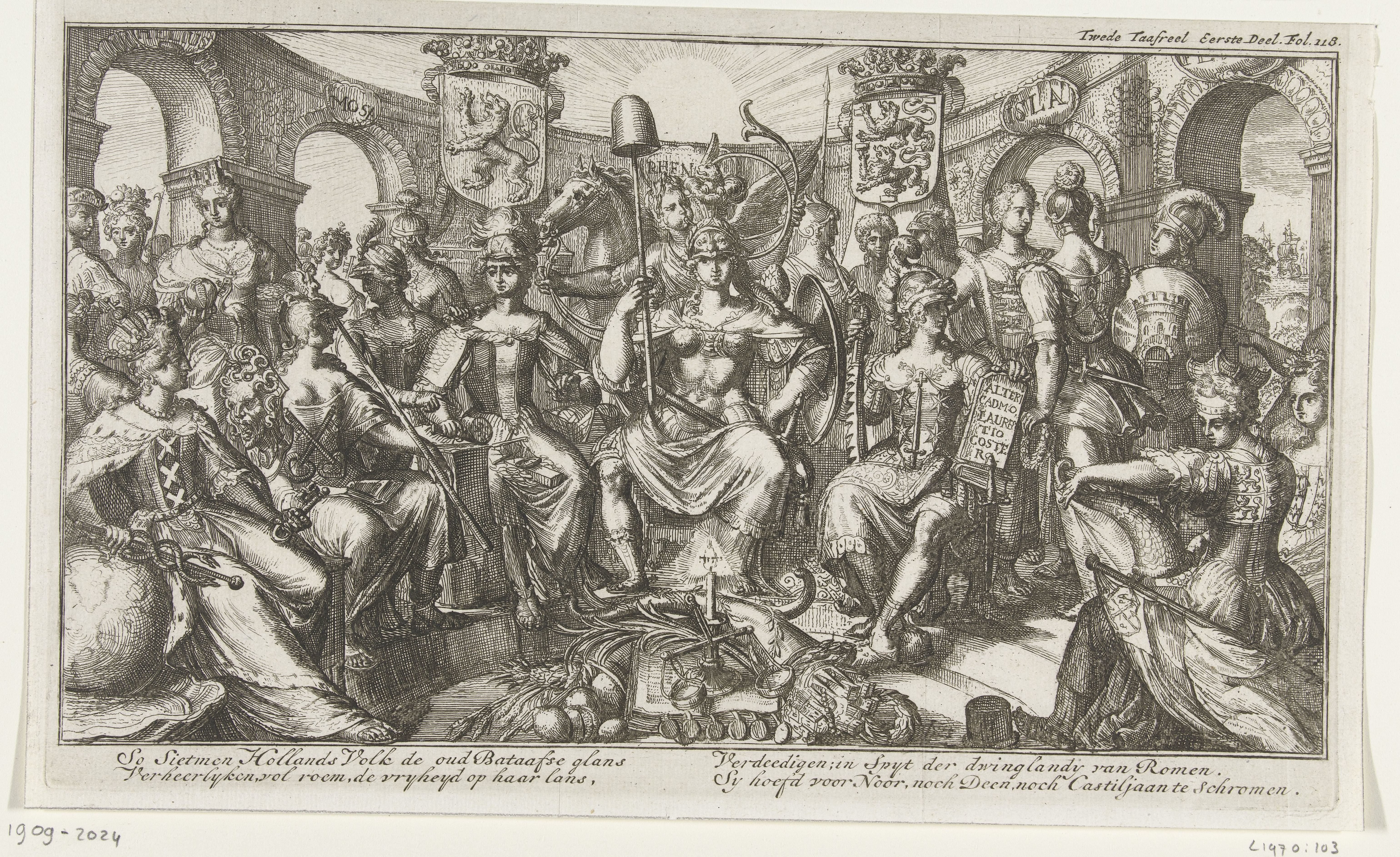 Allegorie met Holland en West-Friesland
