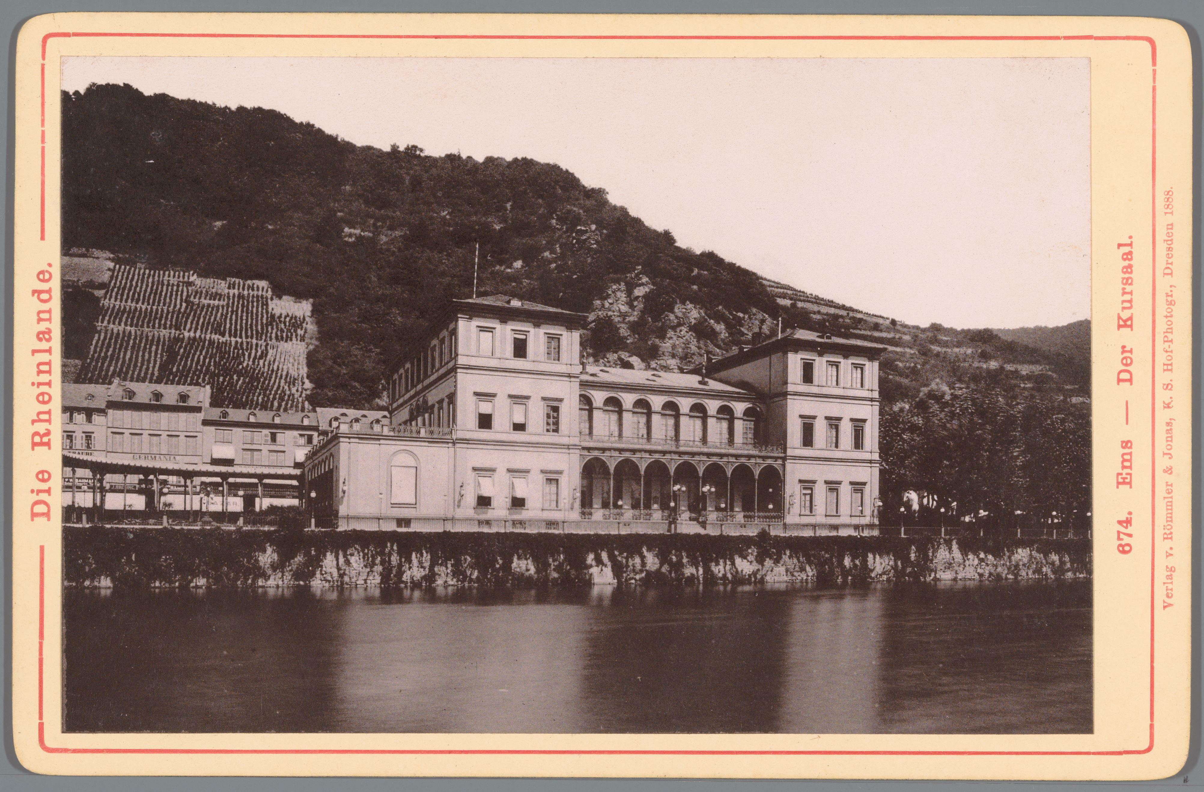Gezicht op het kursaal in Bad Ems
