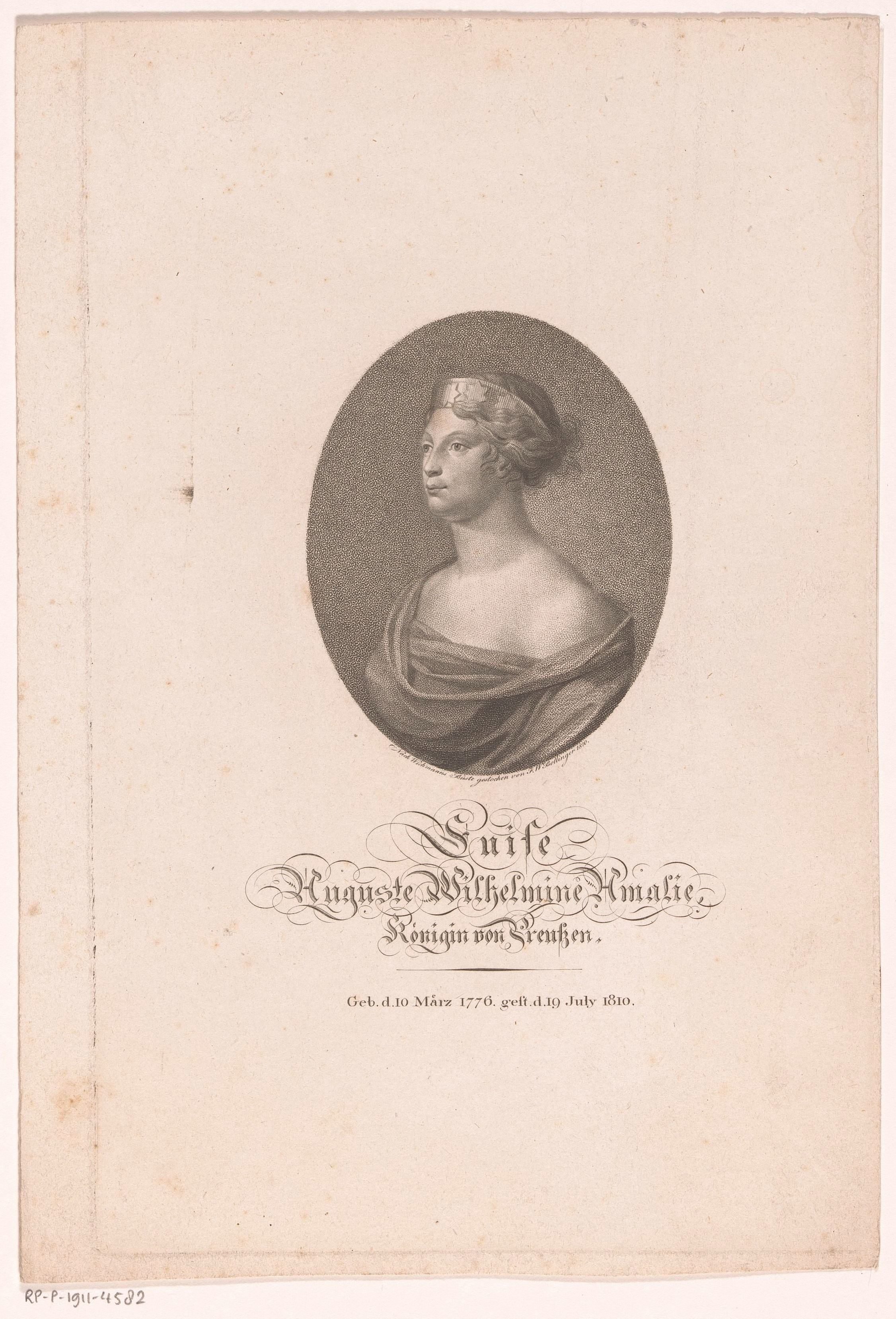 Portret van Luise von Mecklenburg-Strelitz, koningin van Pruisen