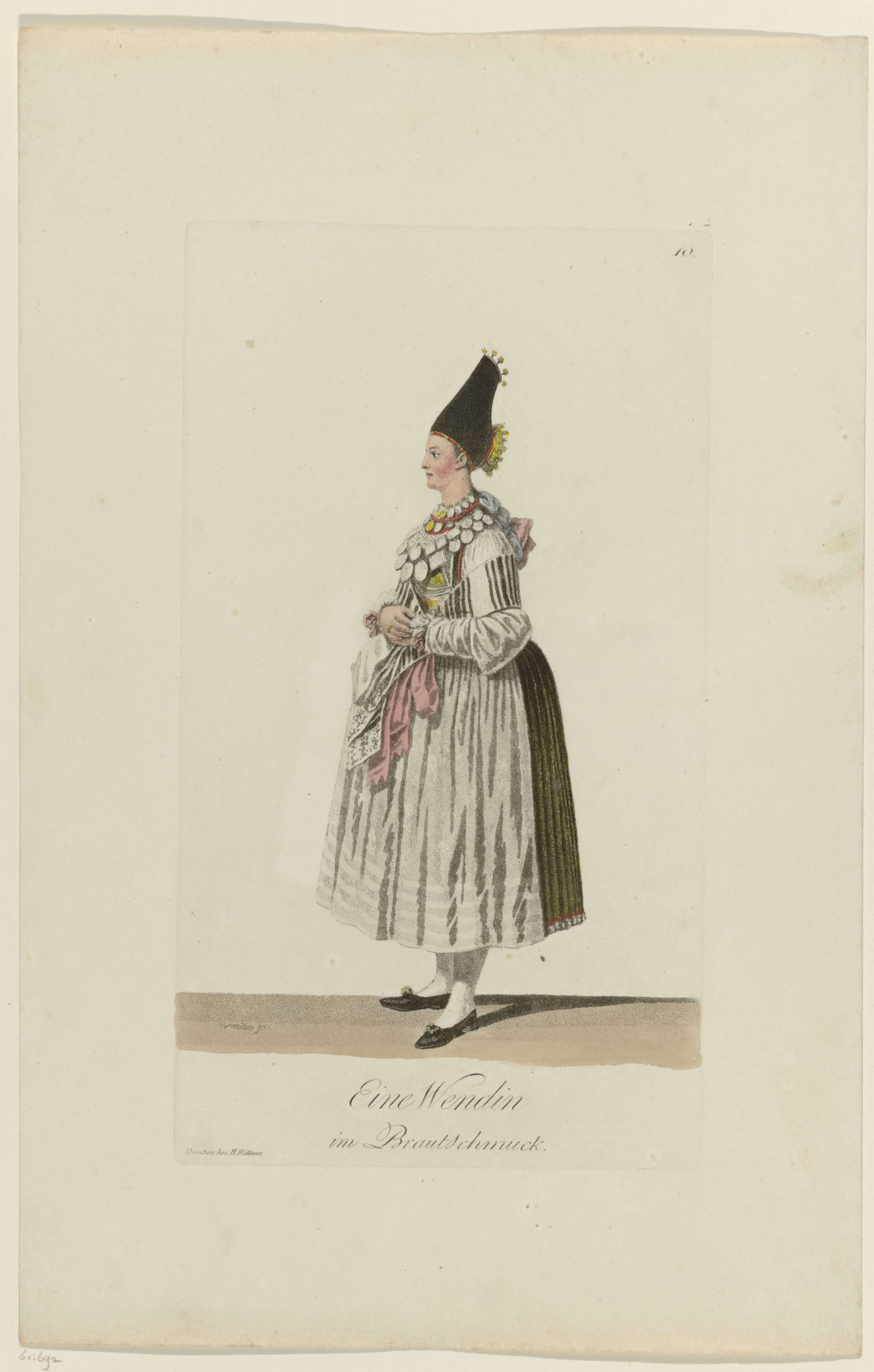 Wendische vrouw in bruidskostuum