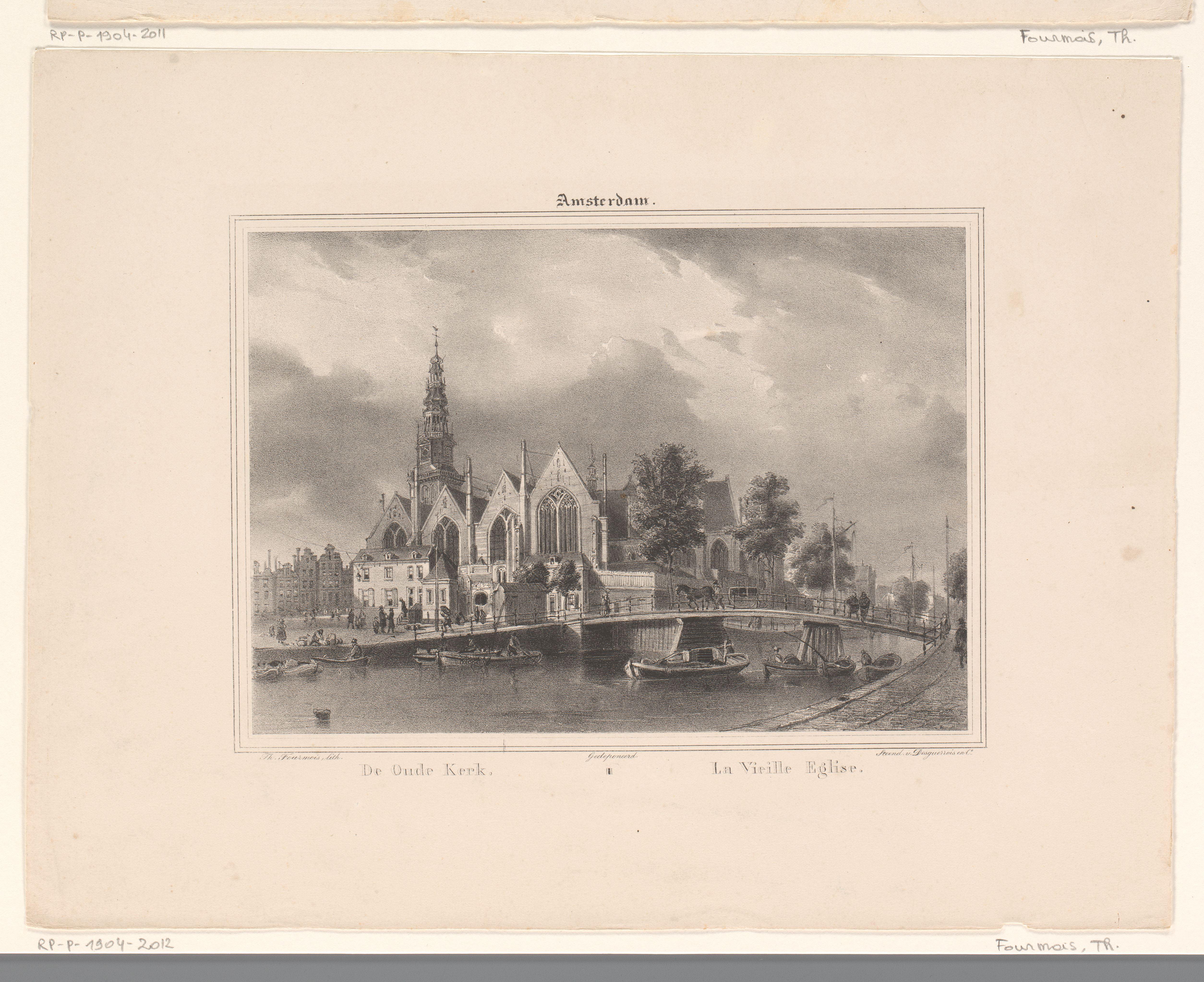 Gezicht op het Rokin te Amsterdam
