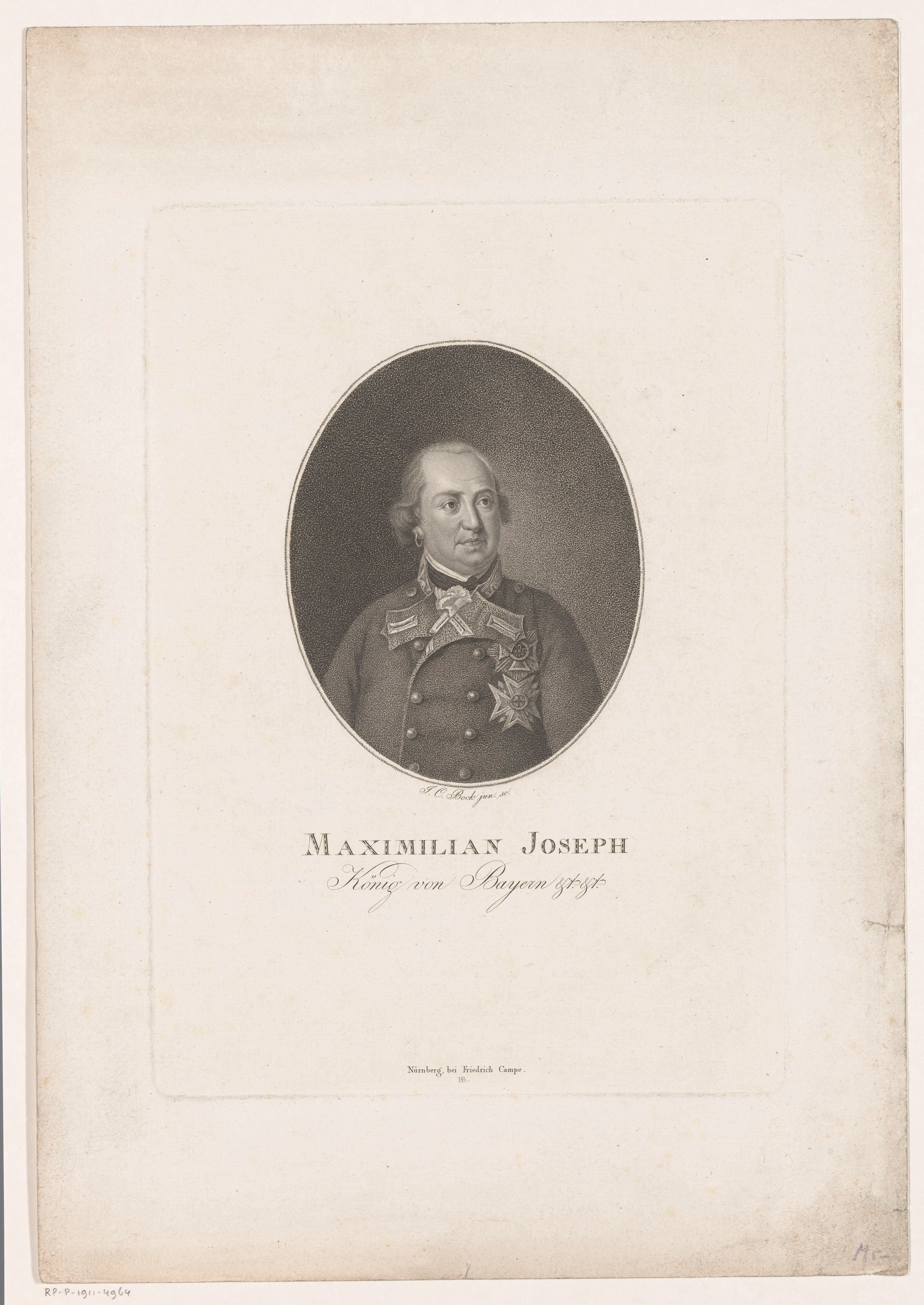 Portret van Maximiliaan I Jozef, koning van Beieren