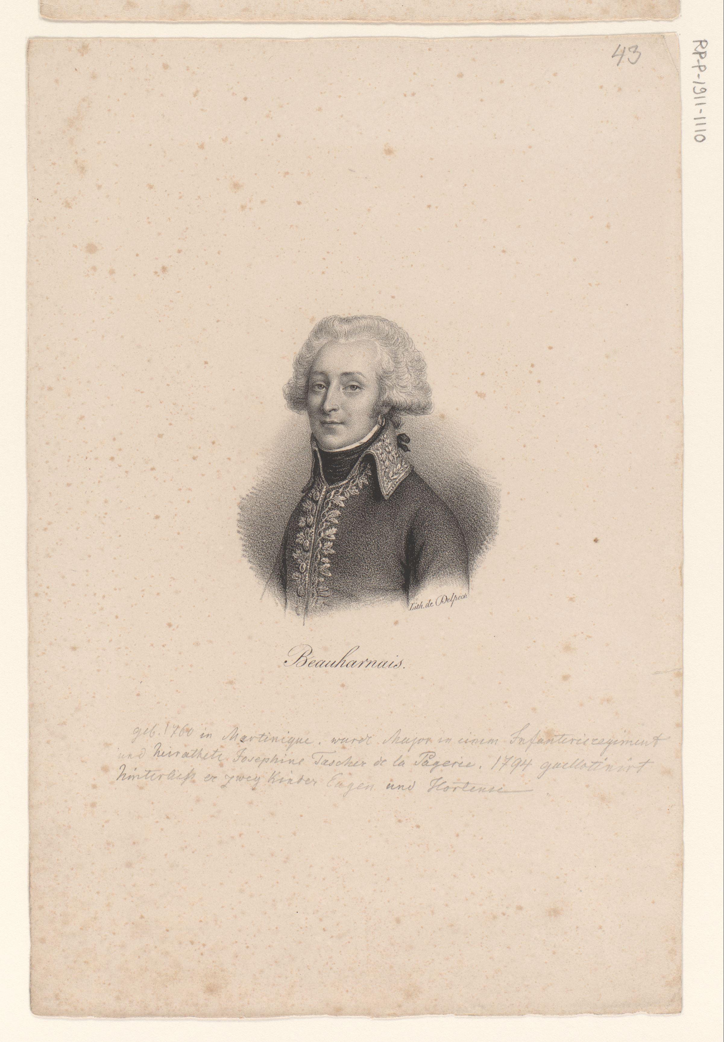 Portret van Alexandre de Beauharnais