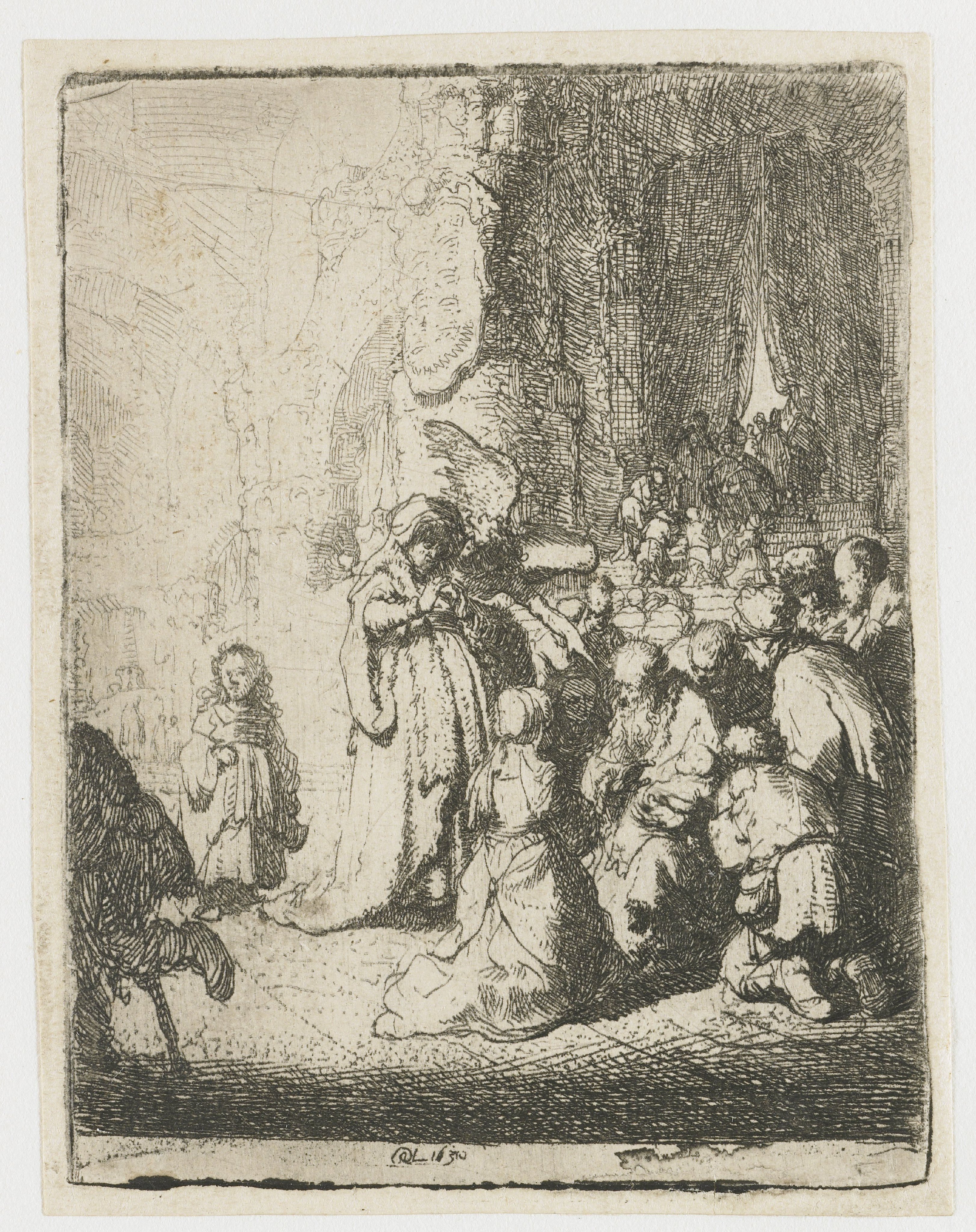 Presentation in the temple with the angel: small plate