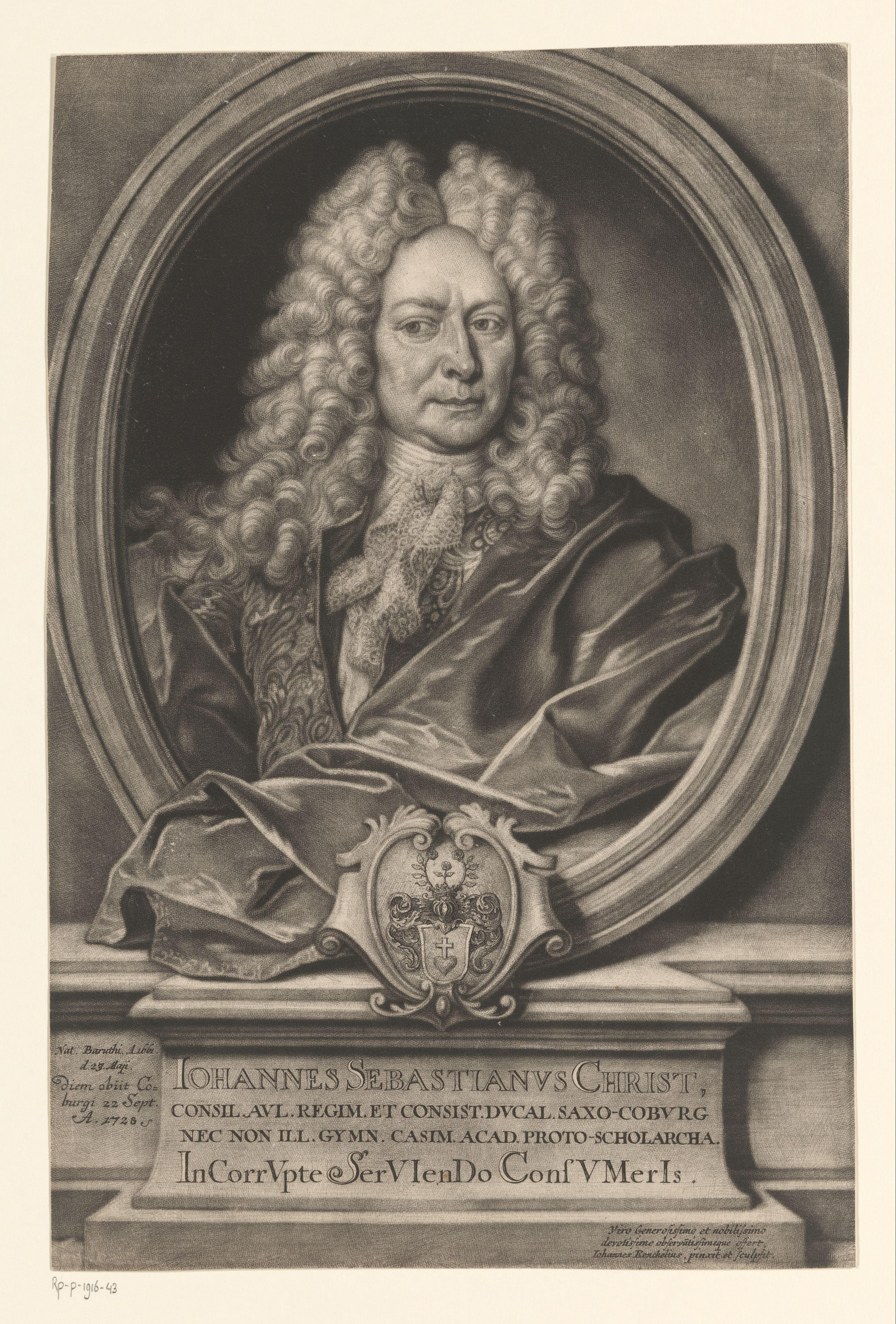 Portret van Johann Sebastian Christ