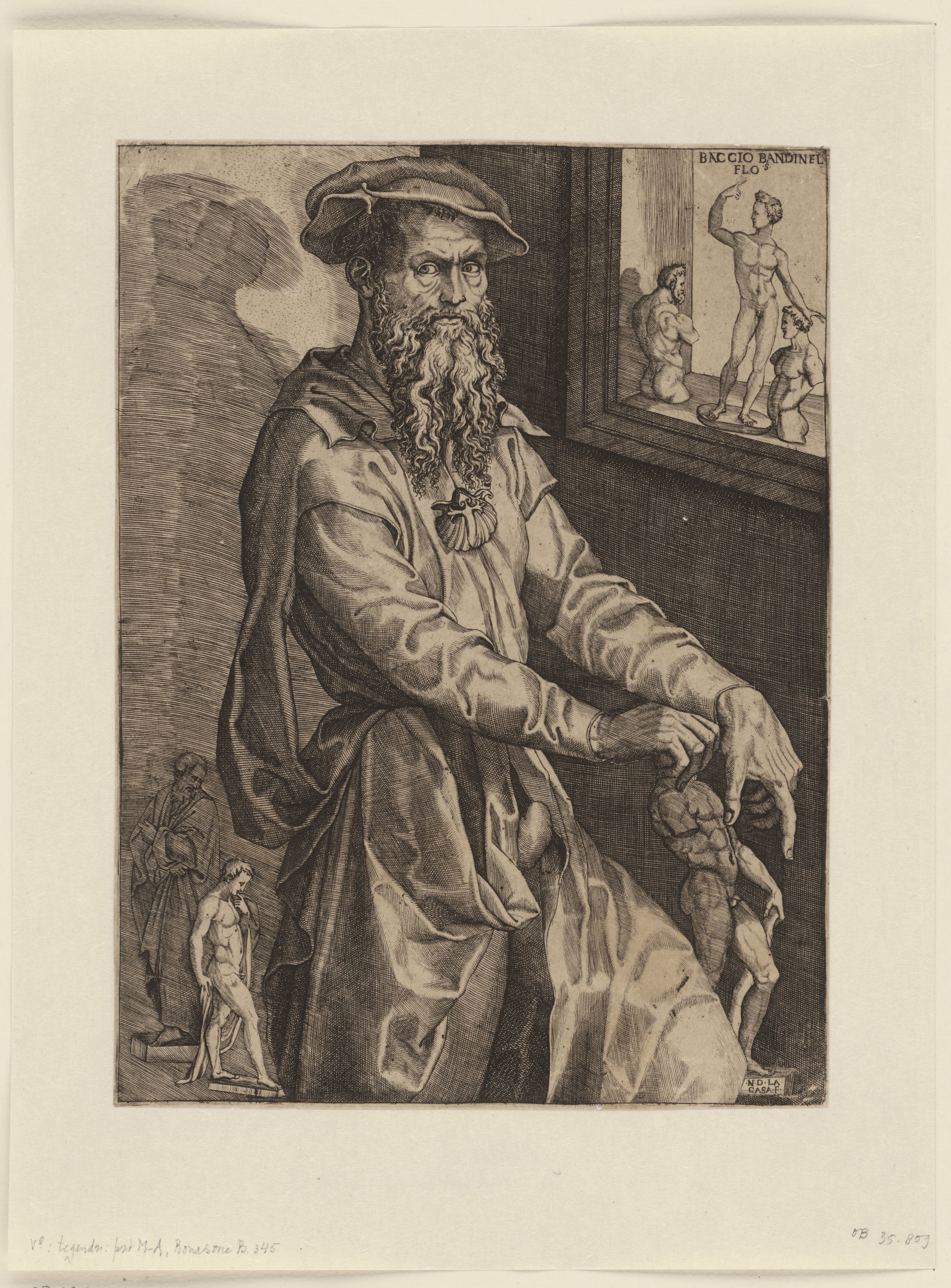 Portret van beeldhouwer Baccio Bandinelli