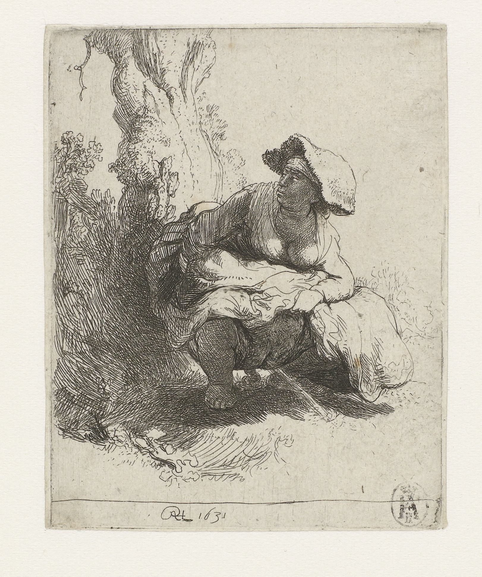 A Woman Making Water