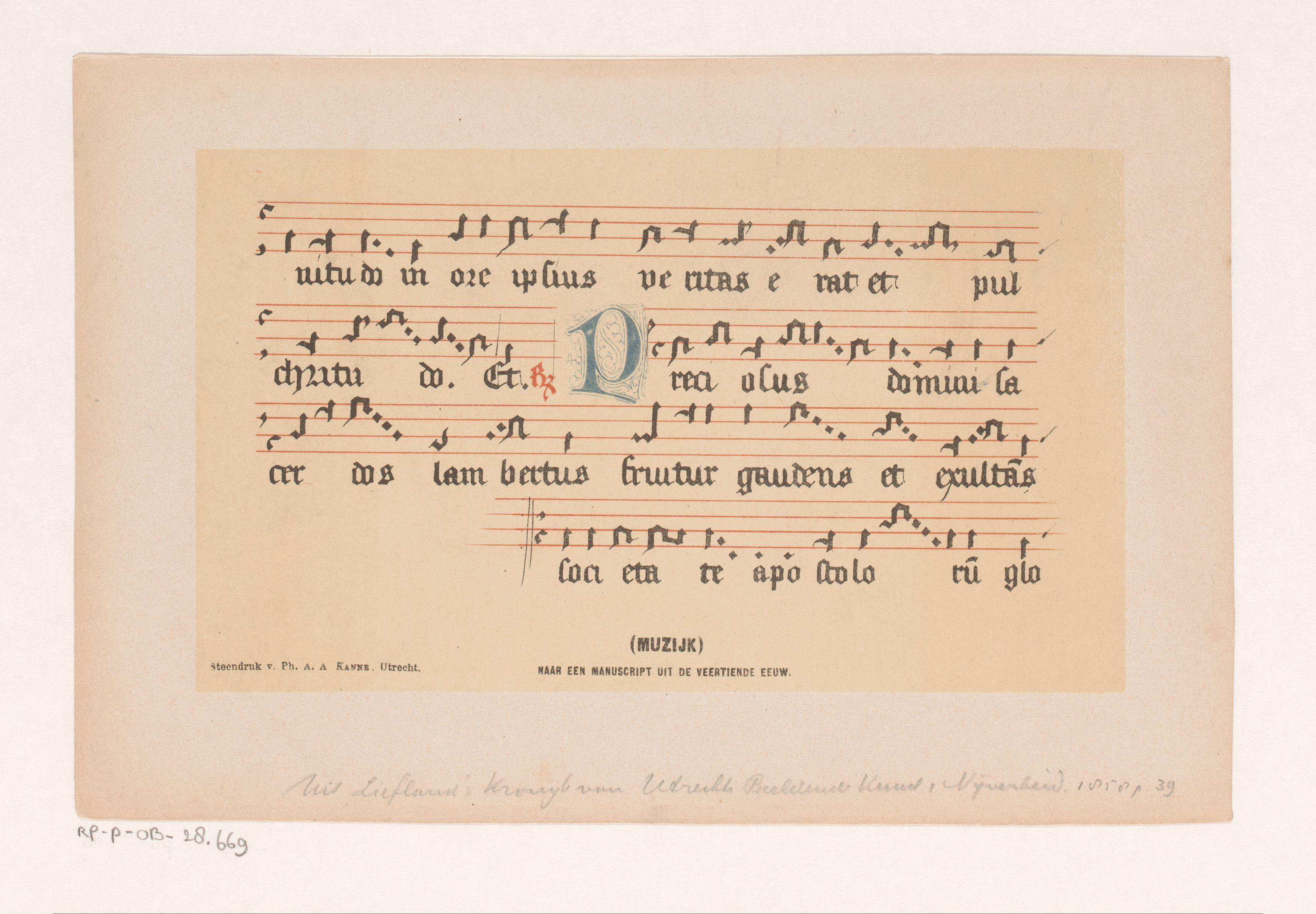 Muziekschrift uit de veertiende eeuw