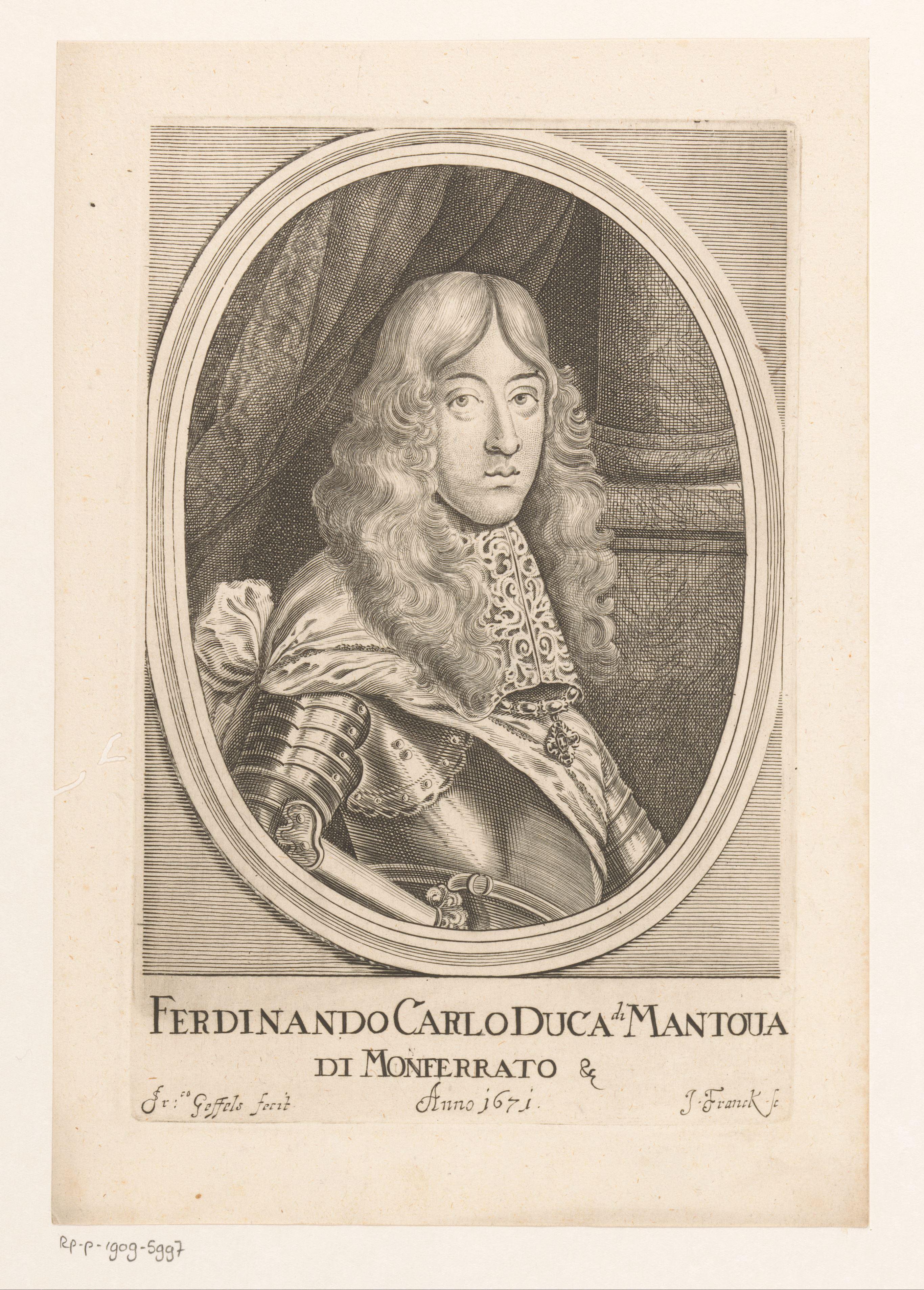 Portret van Ferdinando Carlo Gonzaga, hertog van Mantua en Montferrat