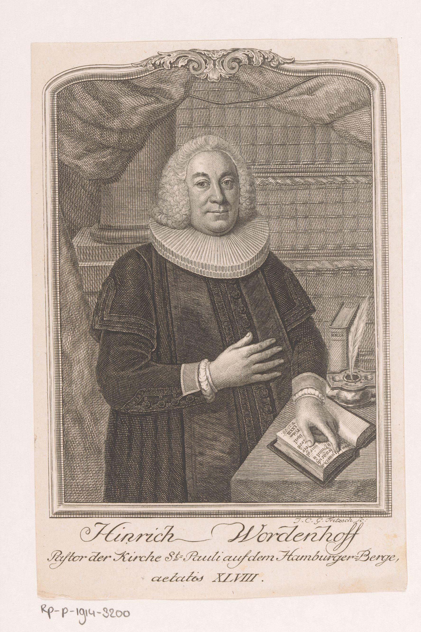 Portret van Heinrich Wordenhof op 48-jarige leeftijd