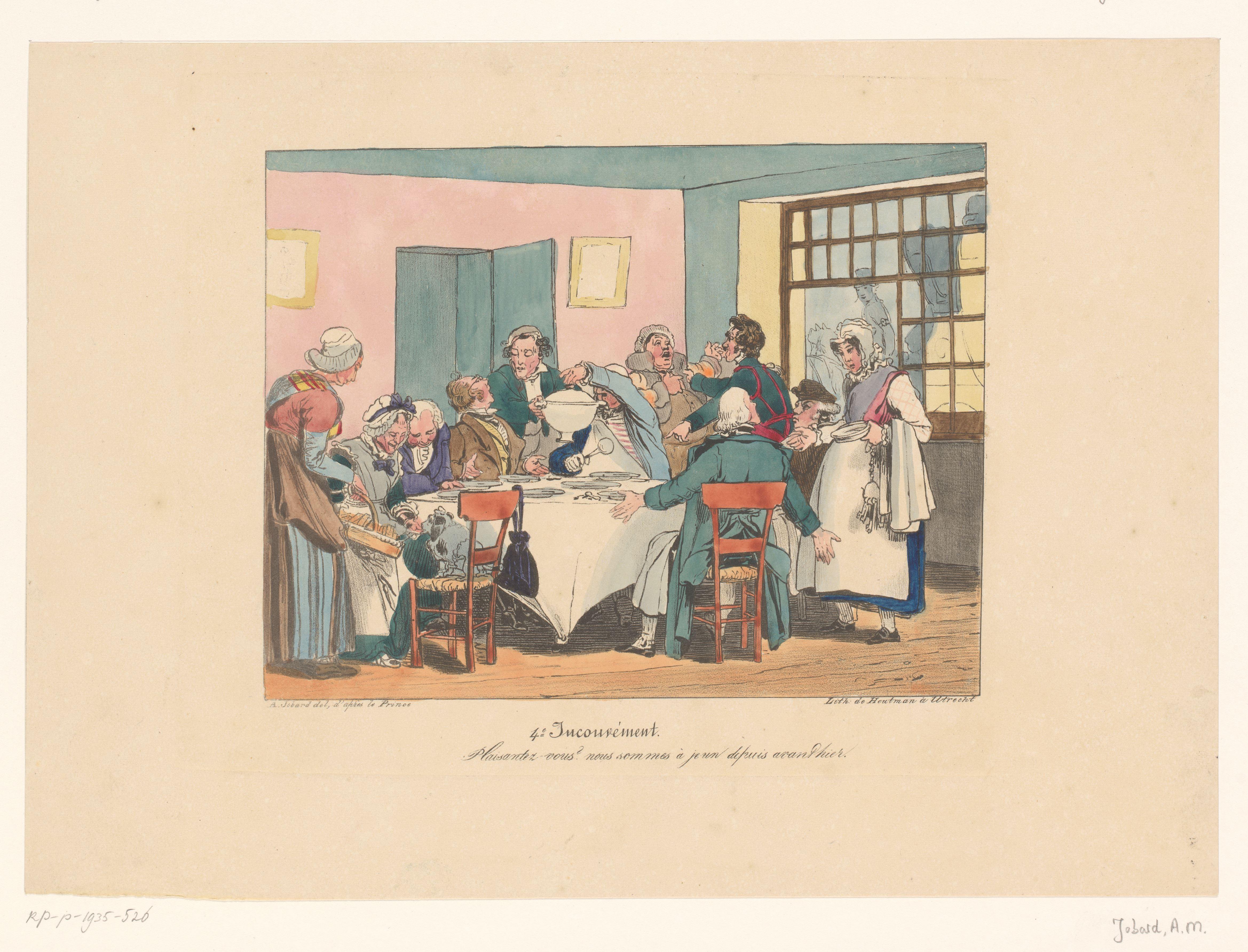 Gezelschap aan tafel aan het vasten