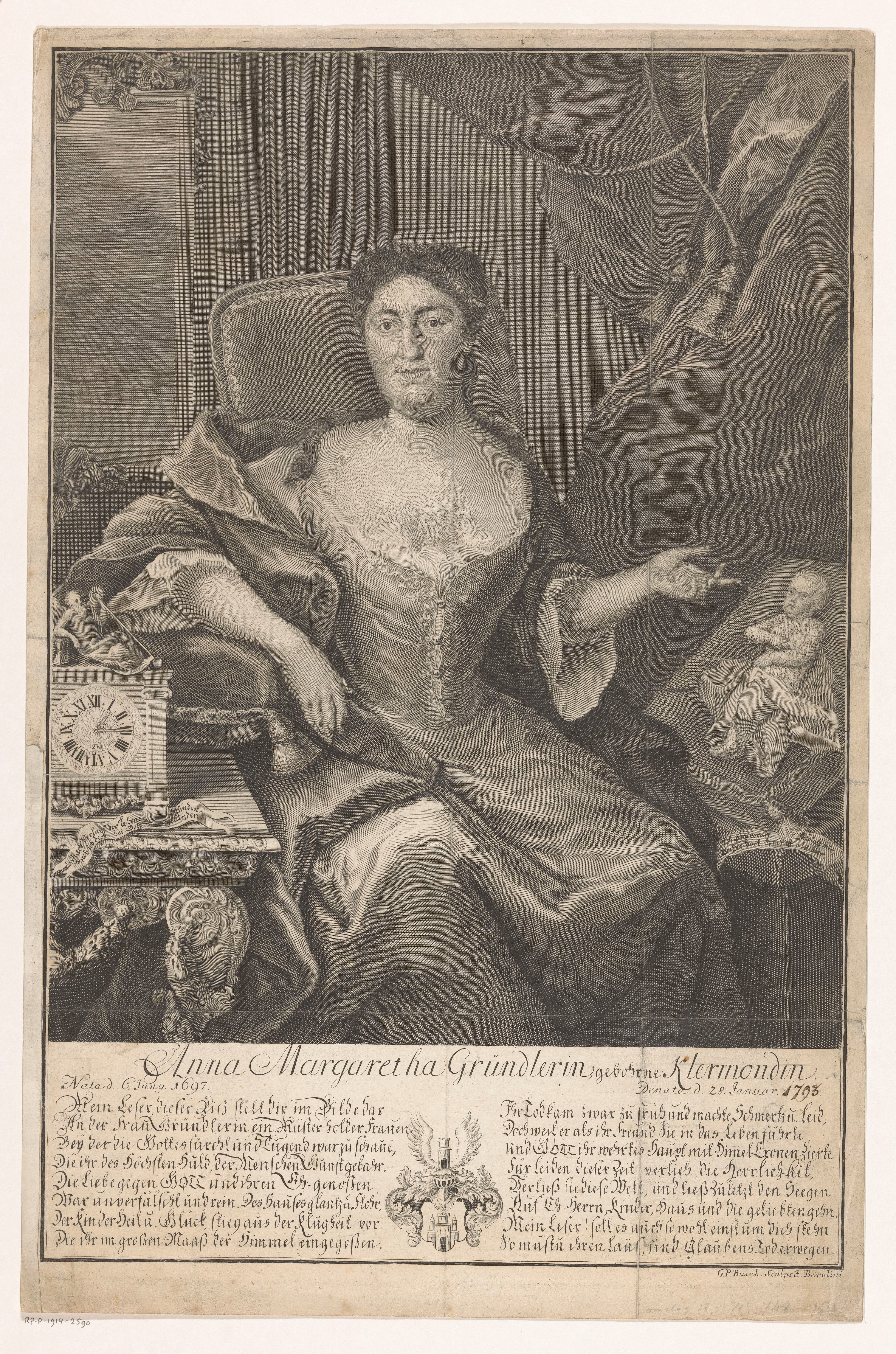 Portret van Anna Margaretha Gründler