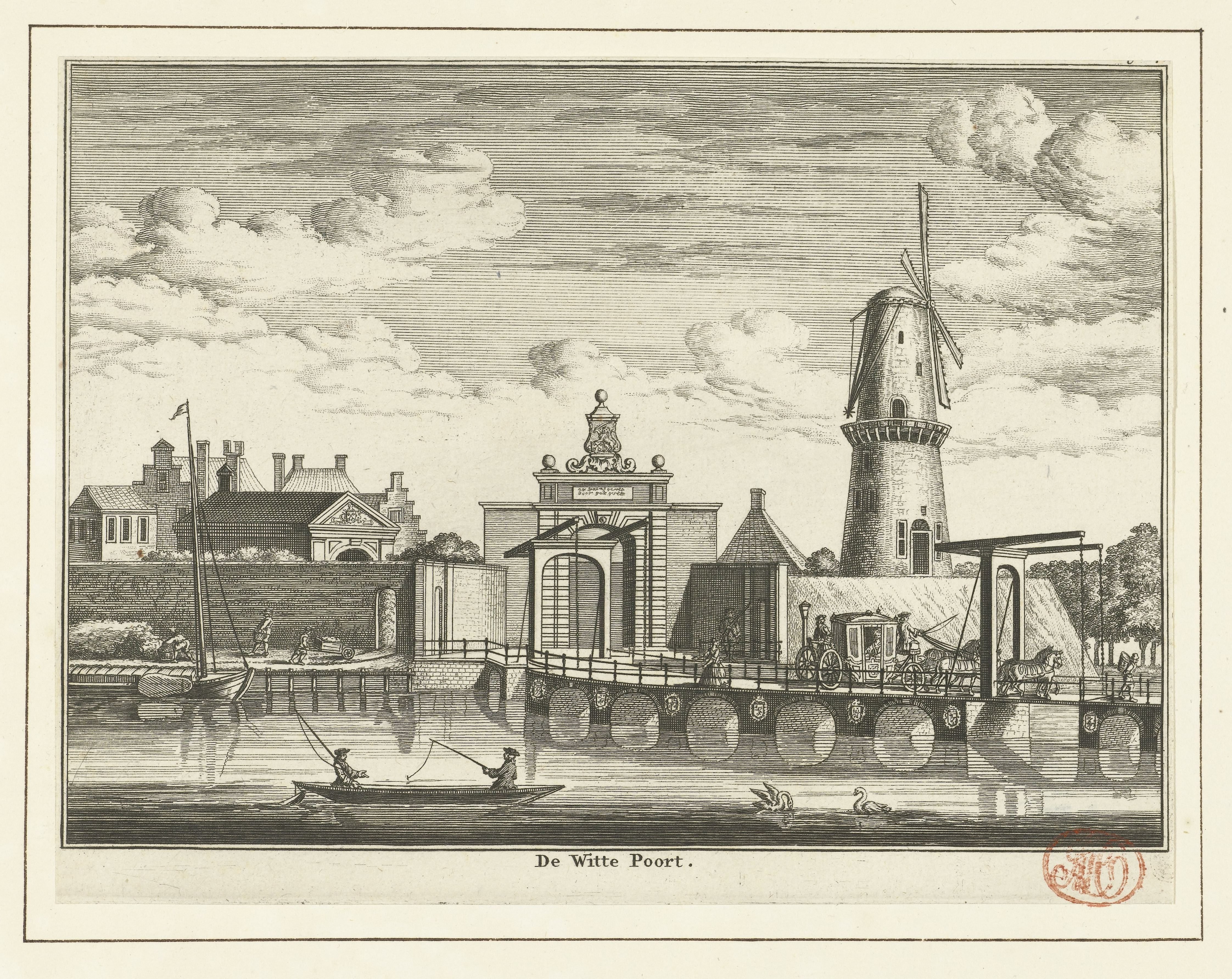 Gezicht op de Witte Poort te Leiden