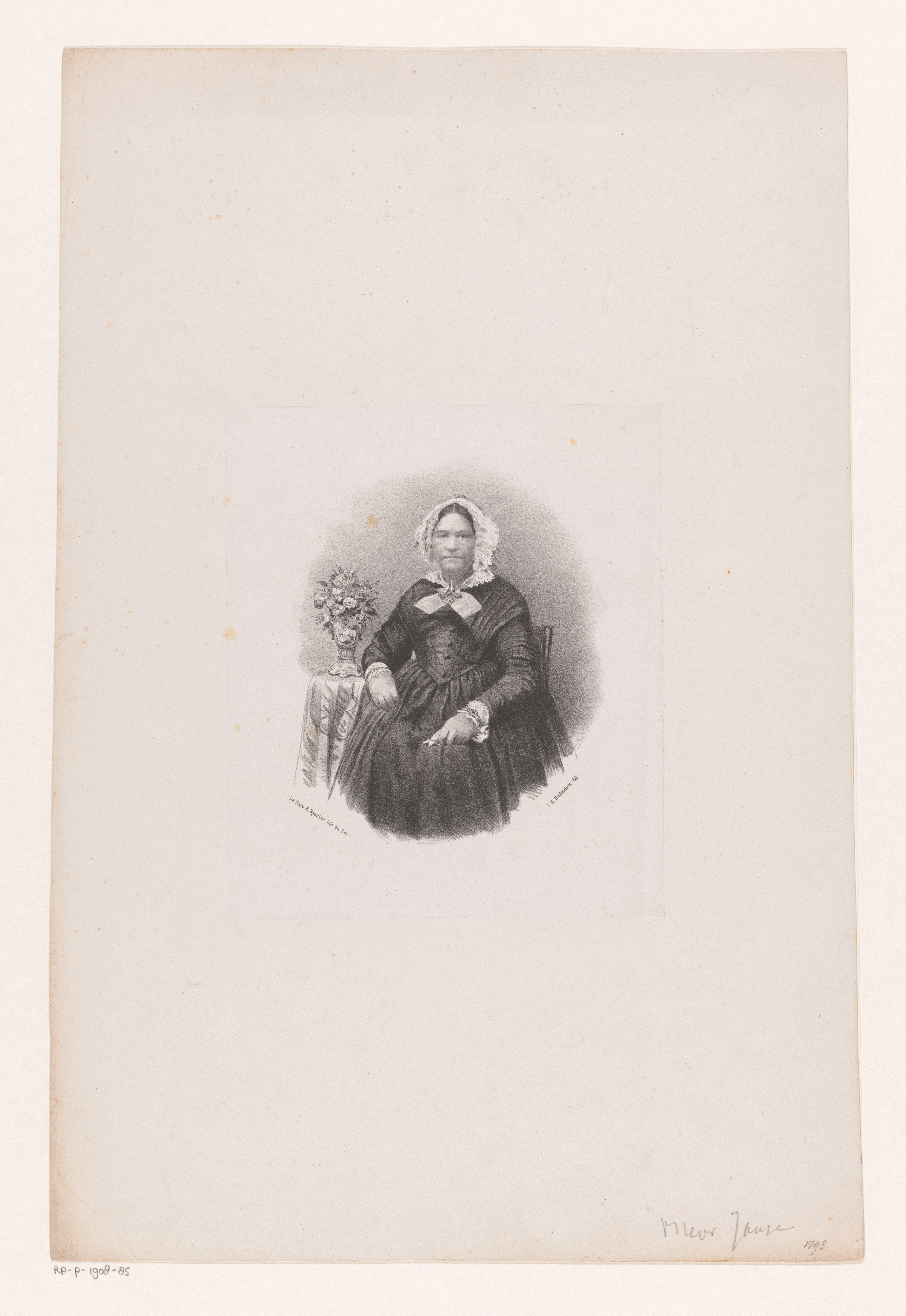 Portret van een onbekende vrouw, mogelijk mevrouw Janze