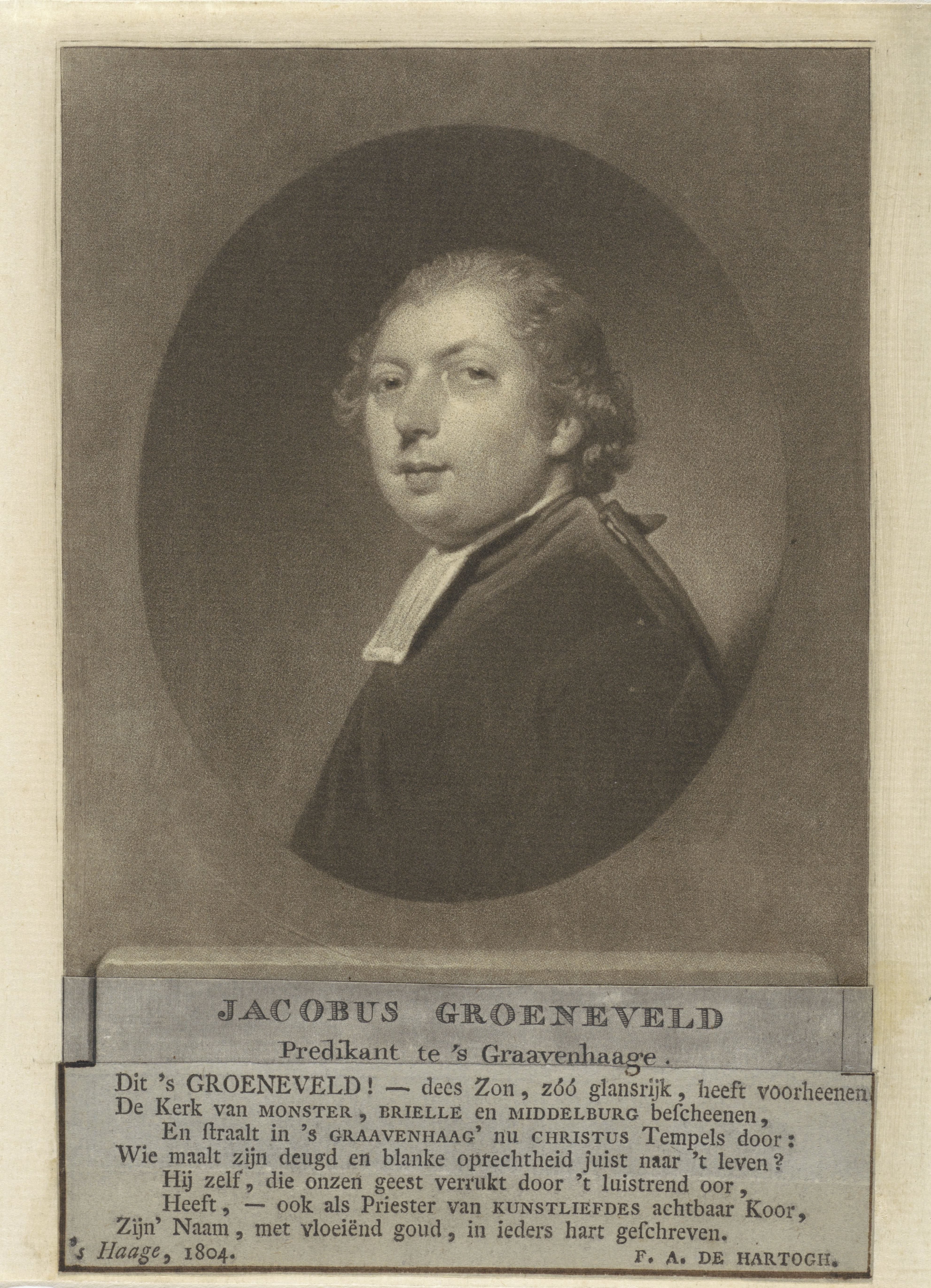 Portret van de predikant Jacobus Groeneveld