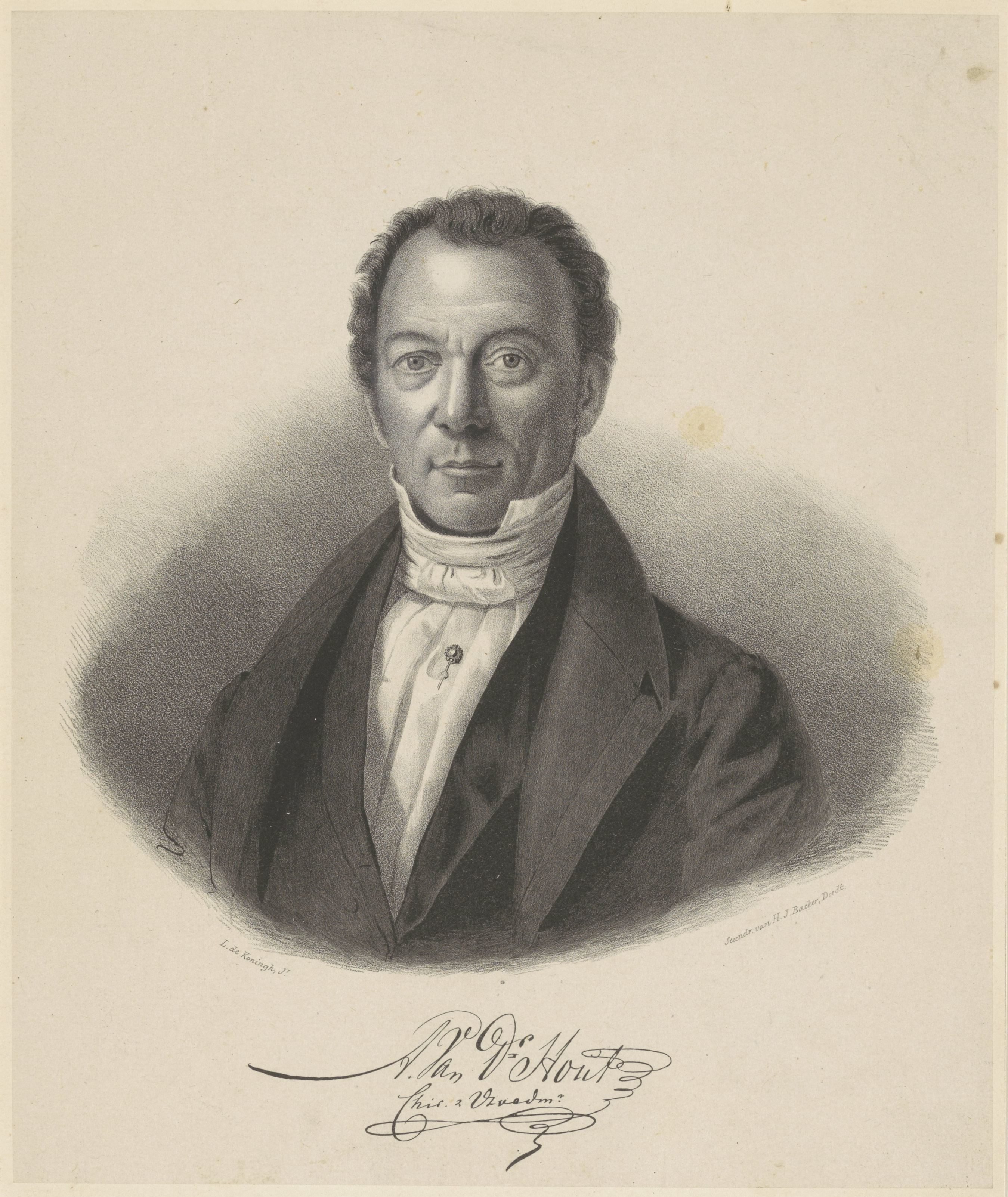 Portret van dokter en verloskundige A. van der Hout